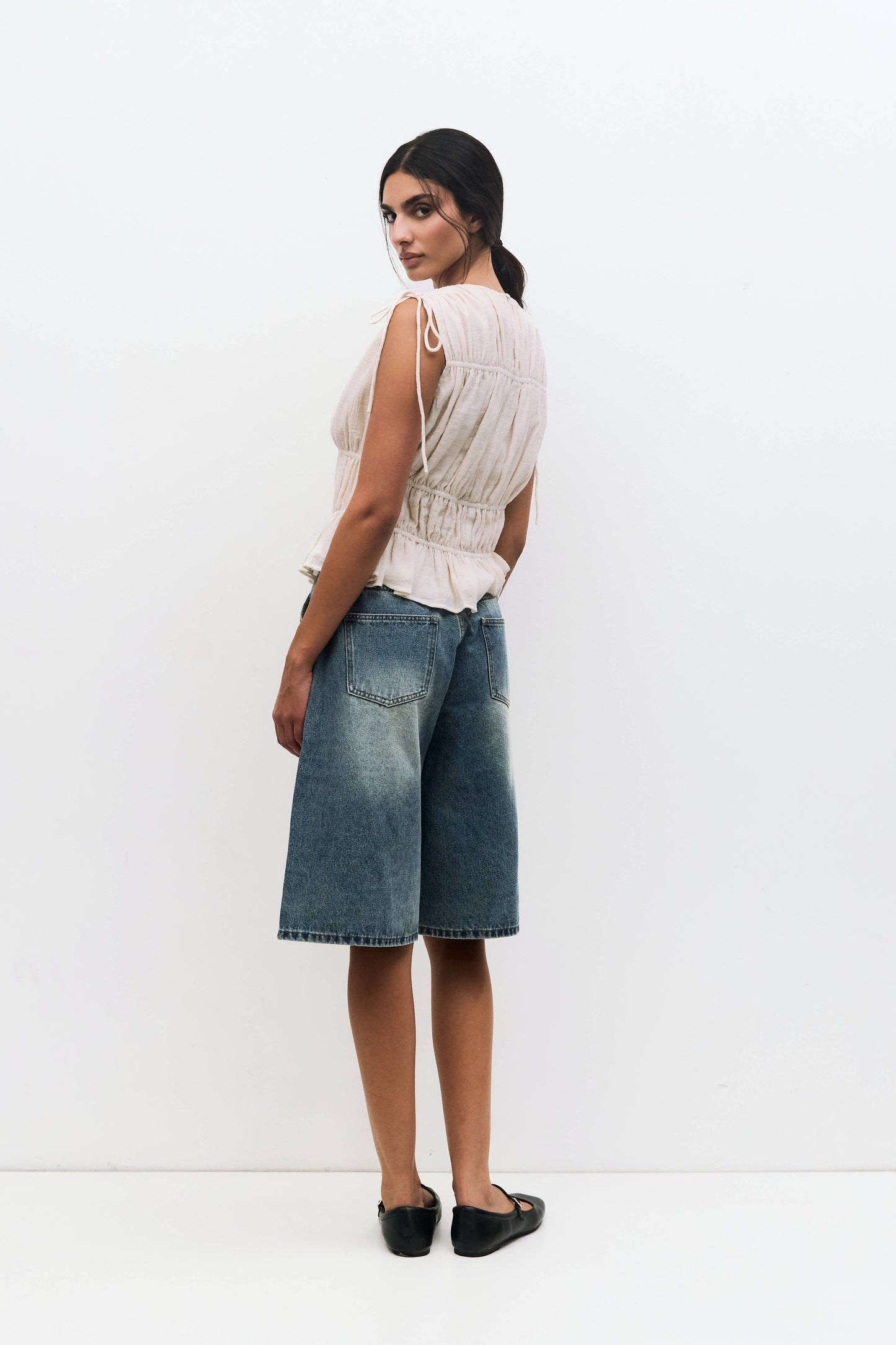 The Cleo Top | Gathered Sleeveless Blouse