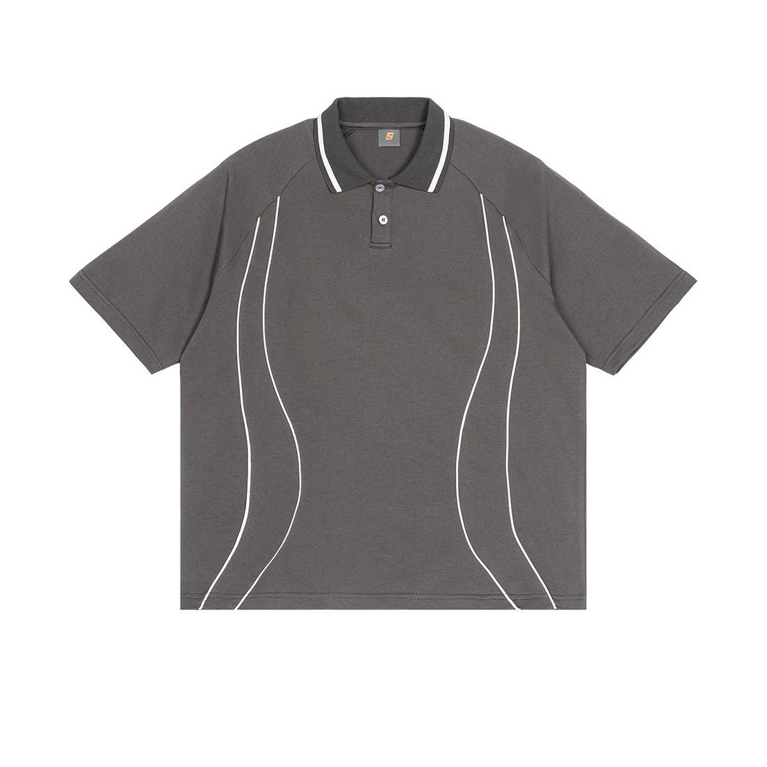 Men's Street Boxy Contrast Piping Short Sleeve Cotton Polo