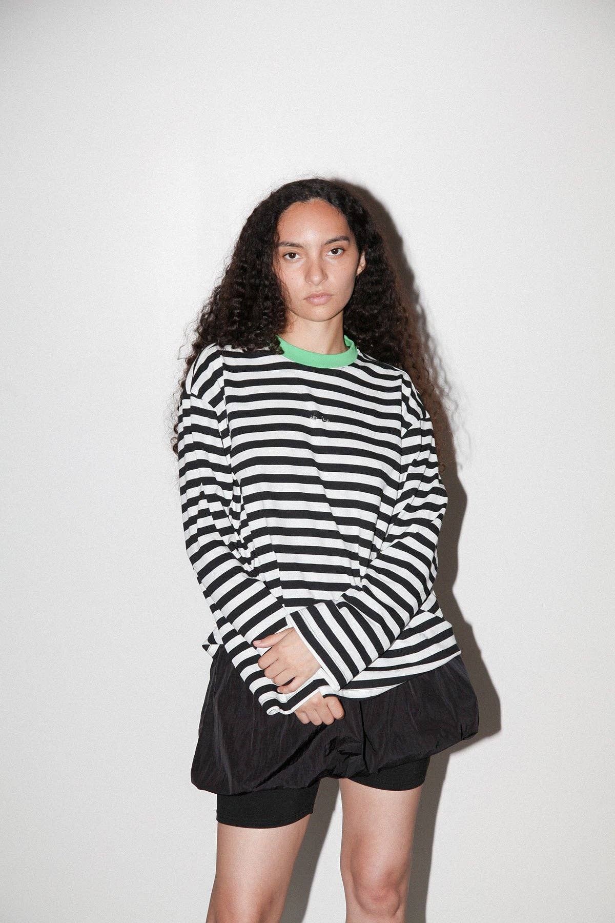 Striped Box Tee in Black & White