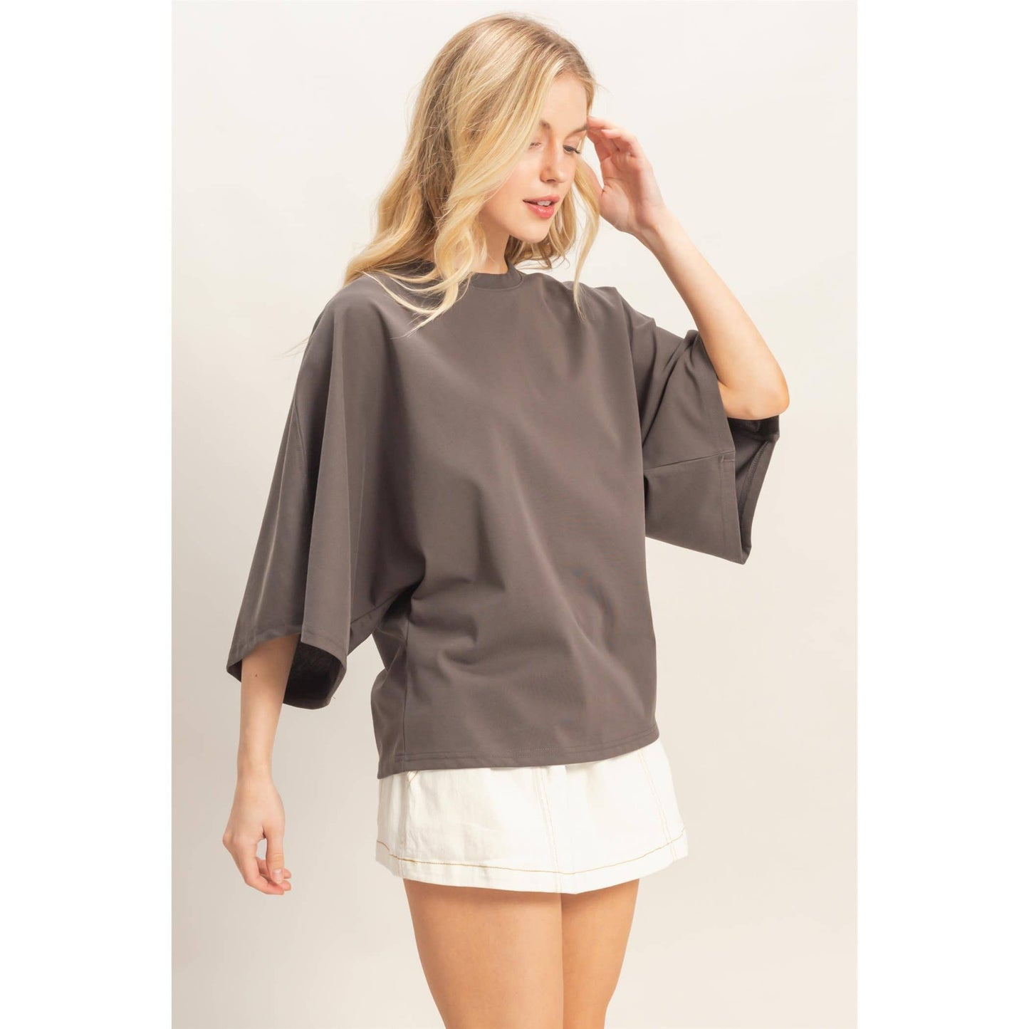 Crew Neck 3/4 Sleeve Top
