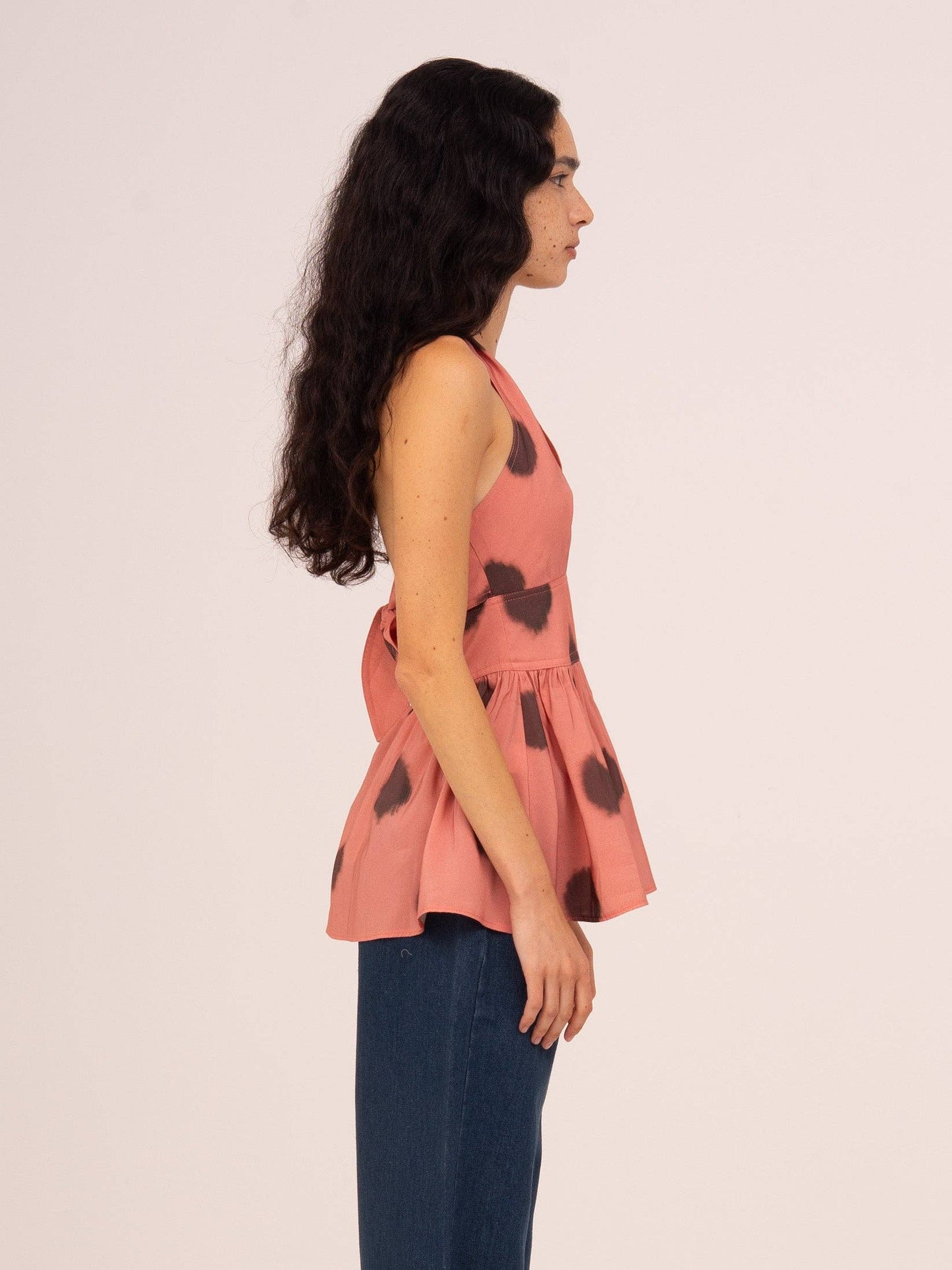 Bliss Pink Polka Dot Halter Top