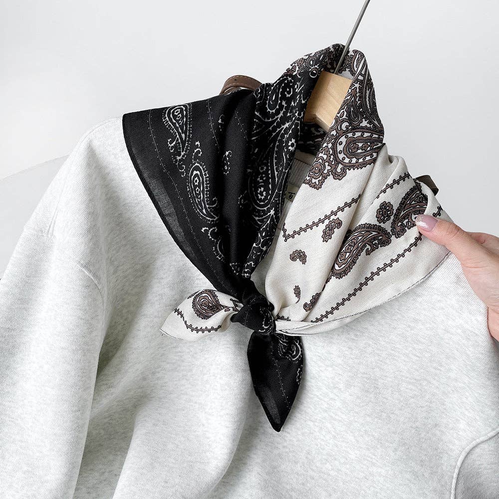 Splicing Print Vintage Square Silk Scarf MK2BLW6W6NSI125
