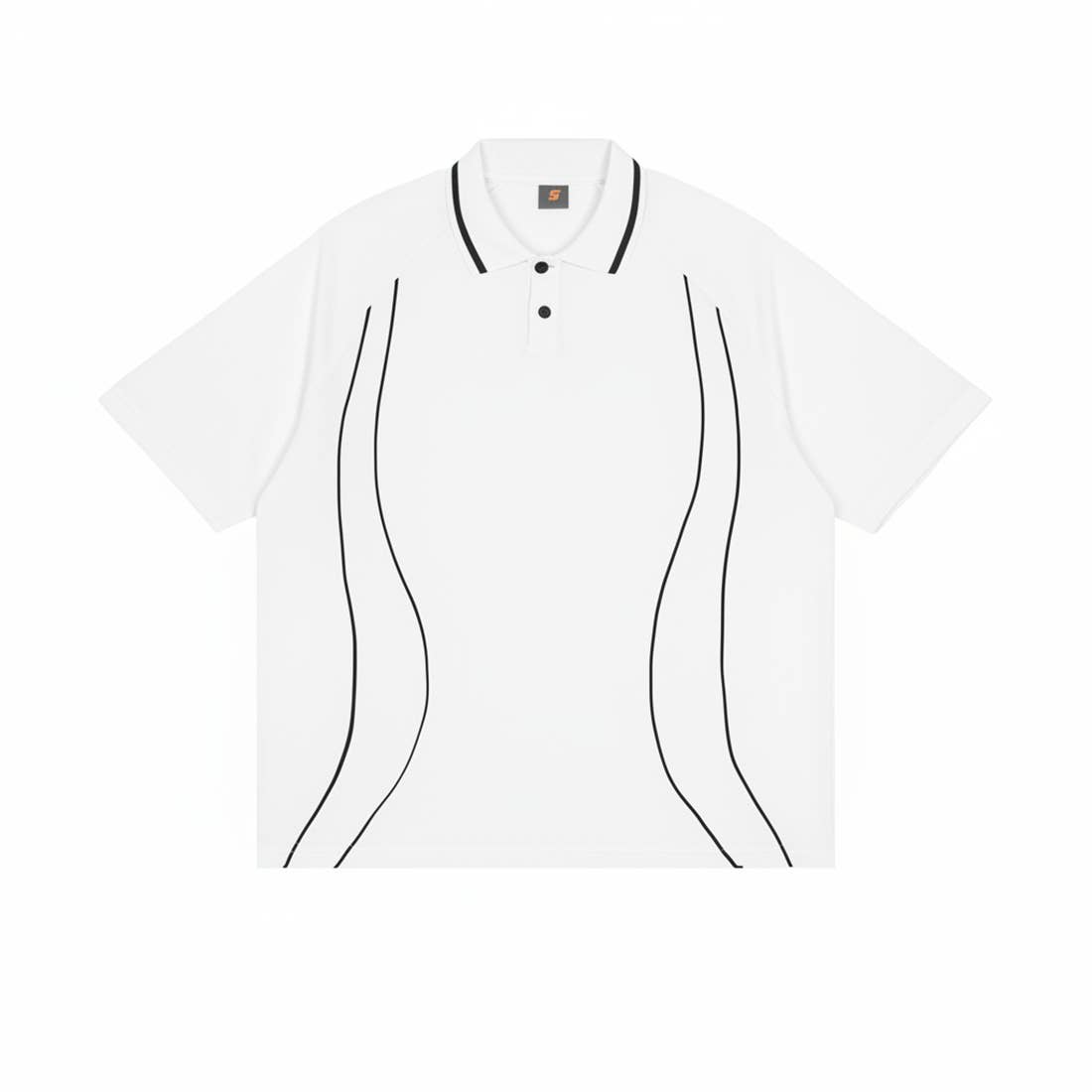 Men's Street Boxy Contrast Piping Short Sleeve Cotton Polo