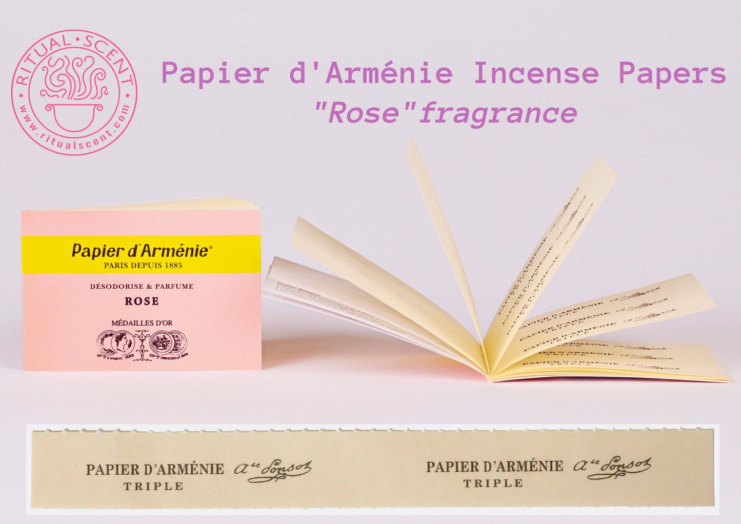 Papier d'Armenie "LA ROSE" Incense Paper Francis Kurkdjian