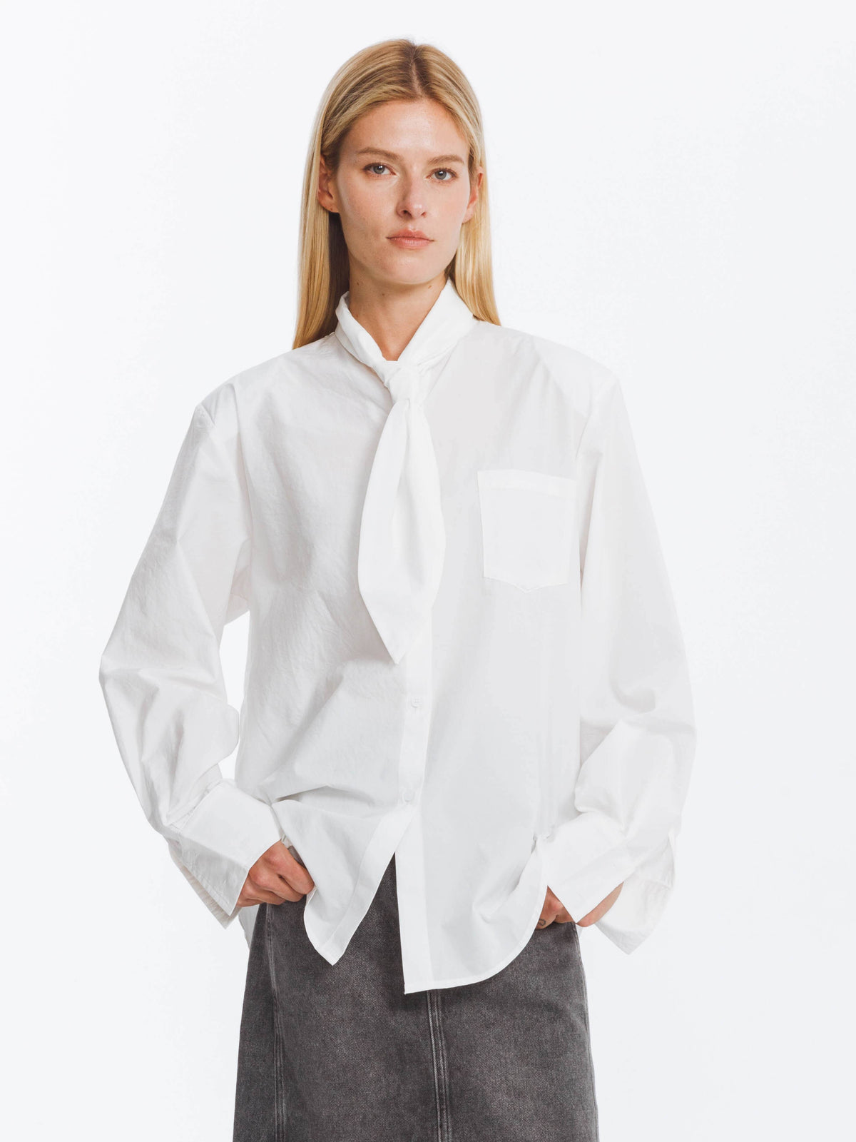 Vintage Tie Loose Striped Shirt