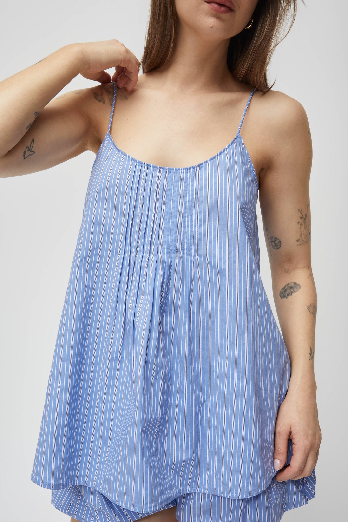 The Harper Top | Striped Cotton Poplin Tank