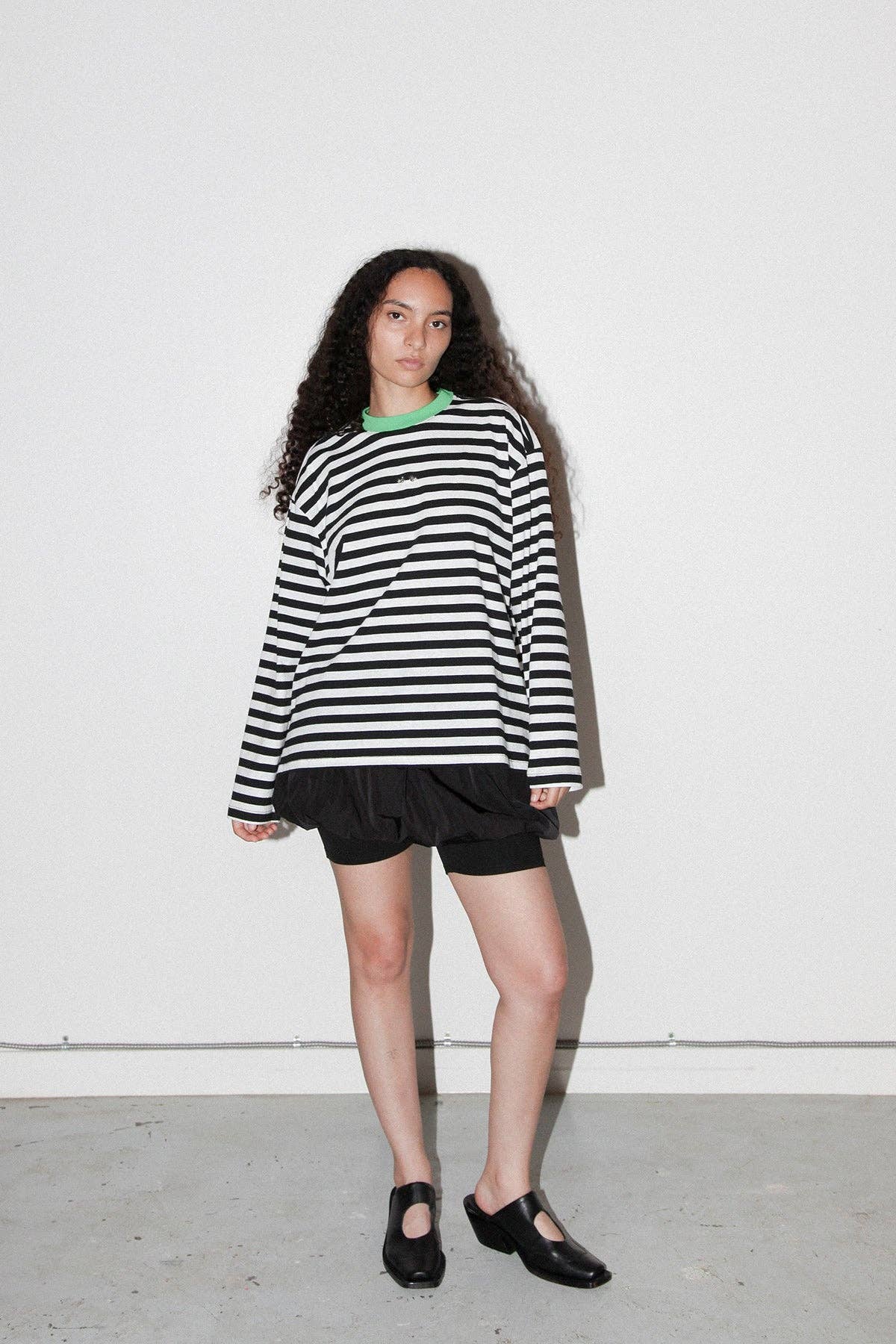 Striped Box Tee in Black & White