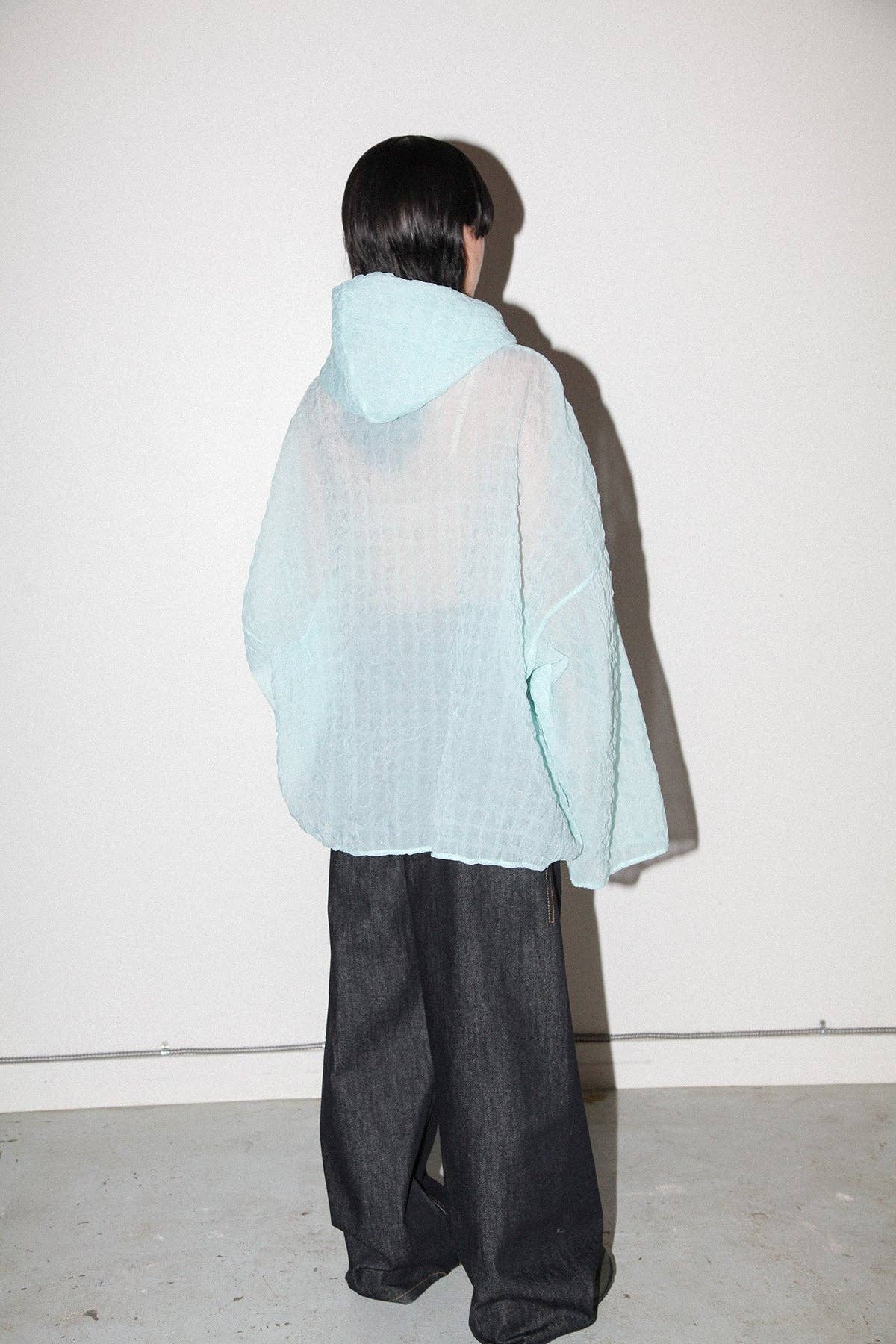 Bubble Hooded Top in Sky
