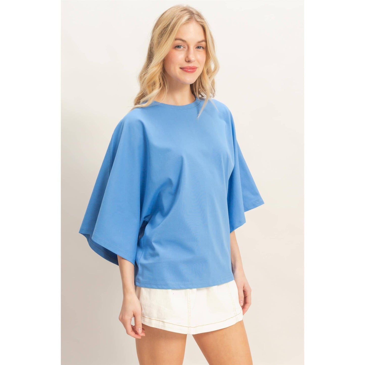 Crew Neck 3/4 Sleeve Top