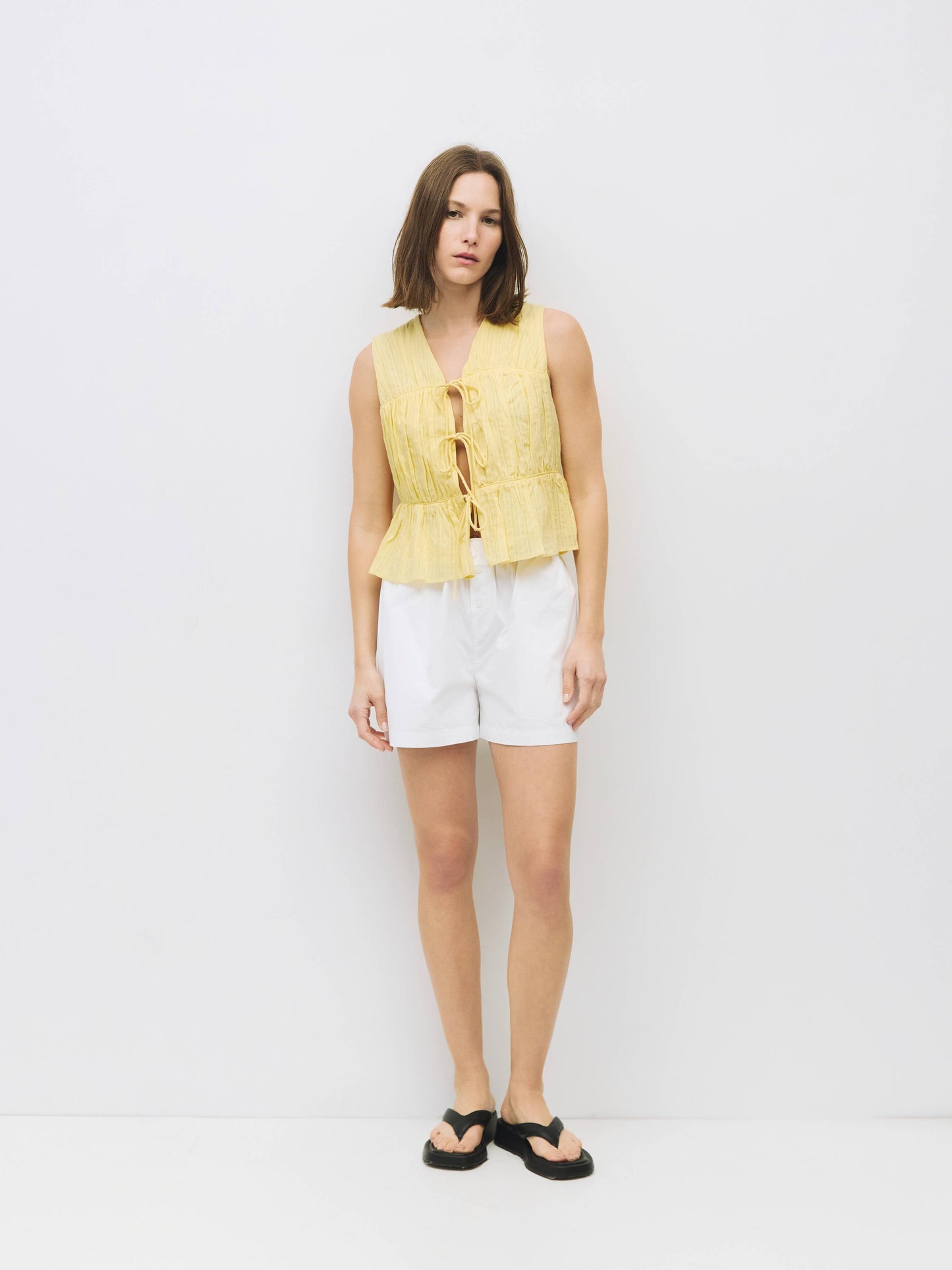 The Dunst Top | Ruche Tie-Front Top