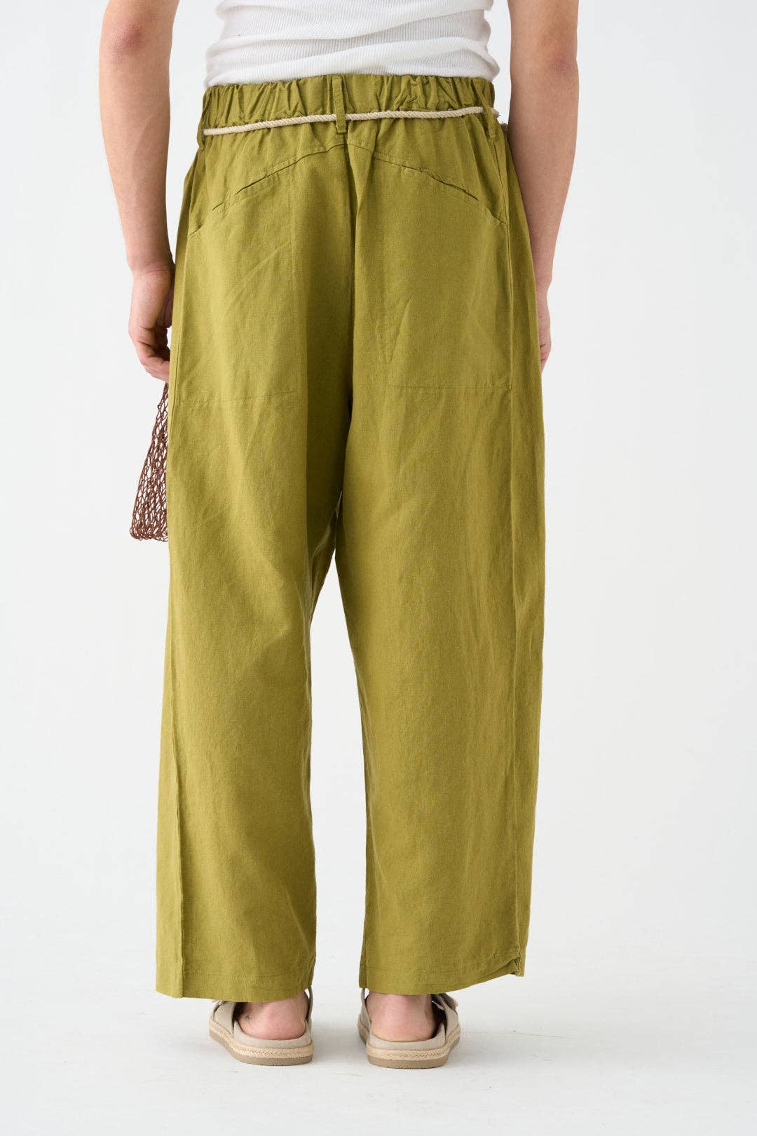 Pistachio wide-leg trousers
