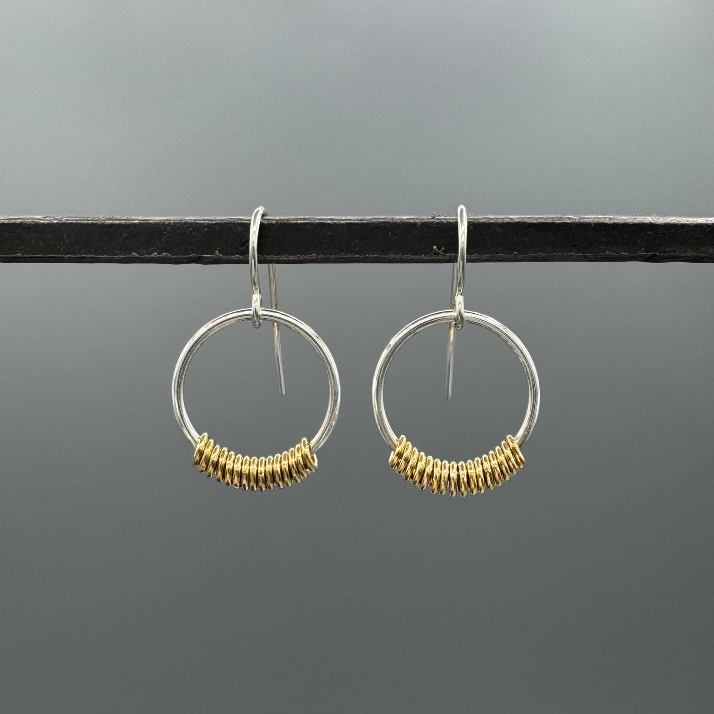 Two Tone Beaded Circle Earrings