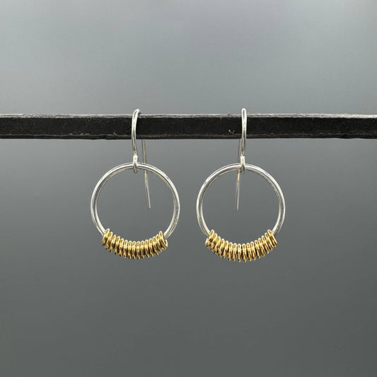 Two Tone Beaded Circle Earrings
