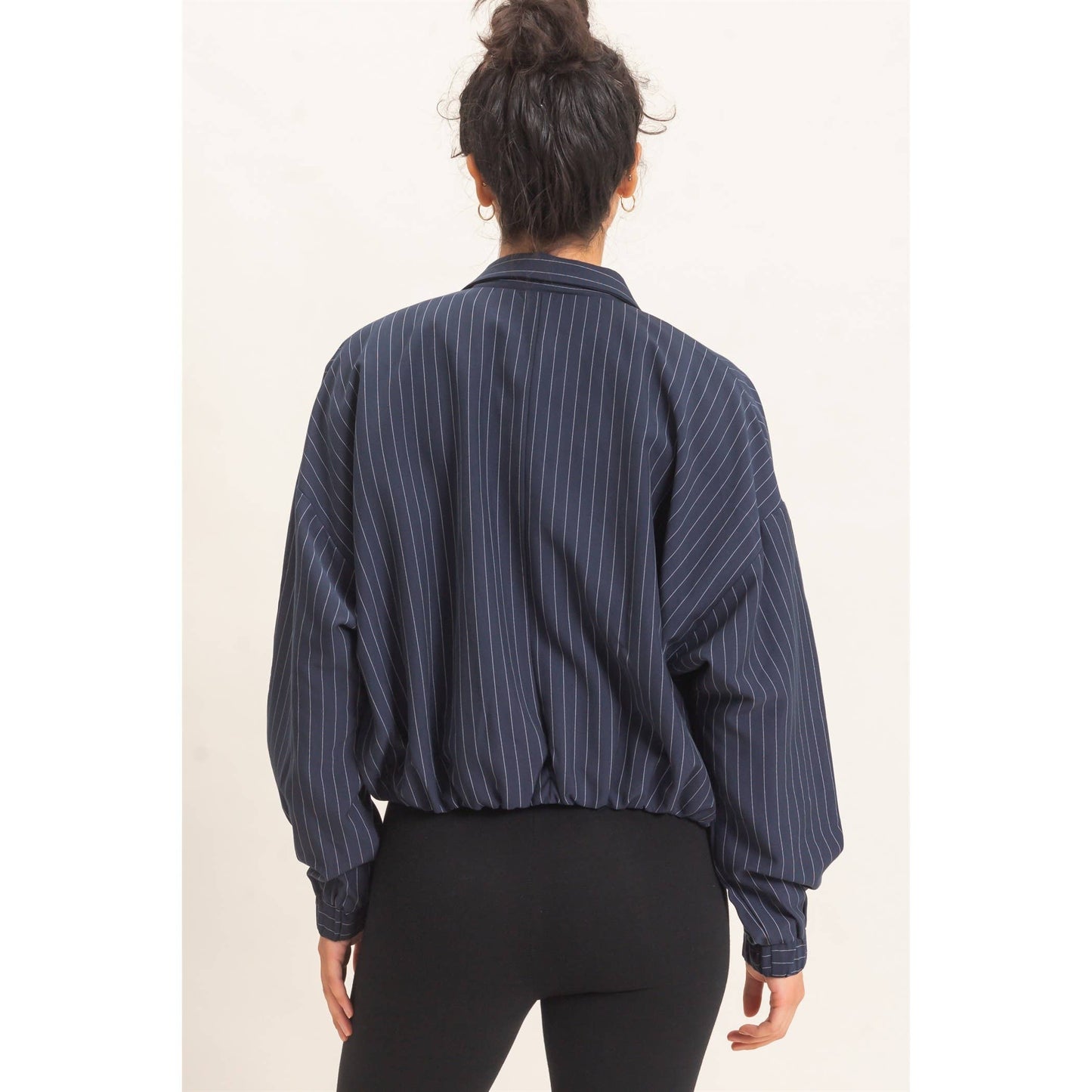 Pinstripe Bubble Hem Jacket