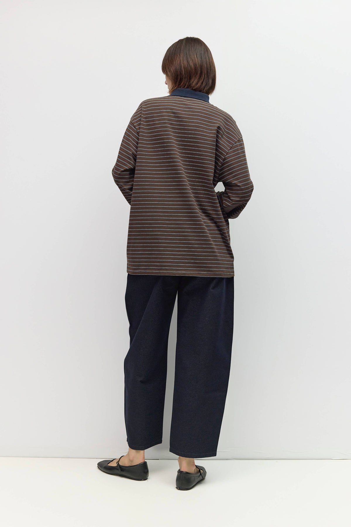 The Sam Top | Striped Oversized LS Polo