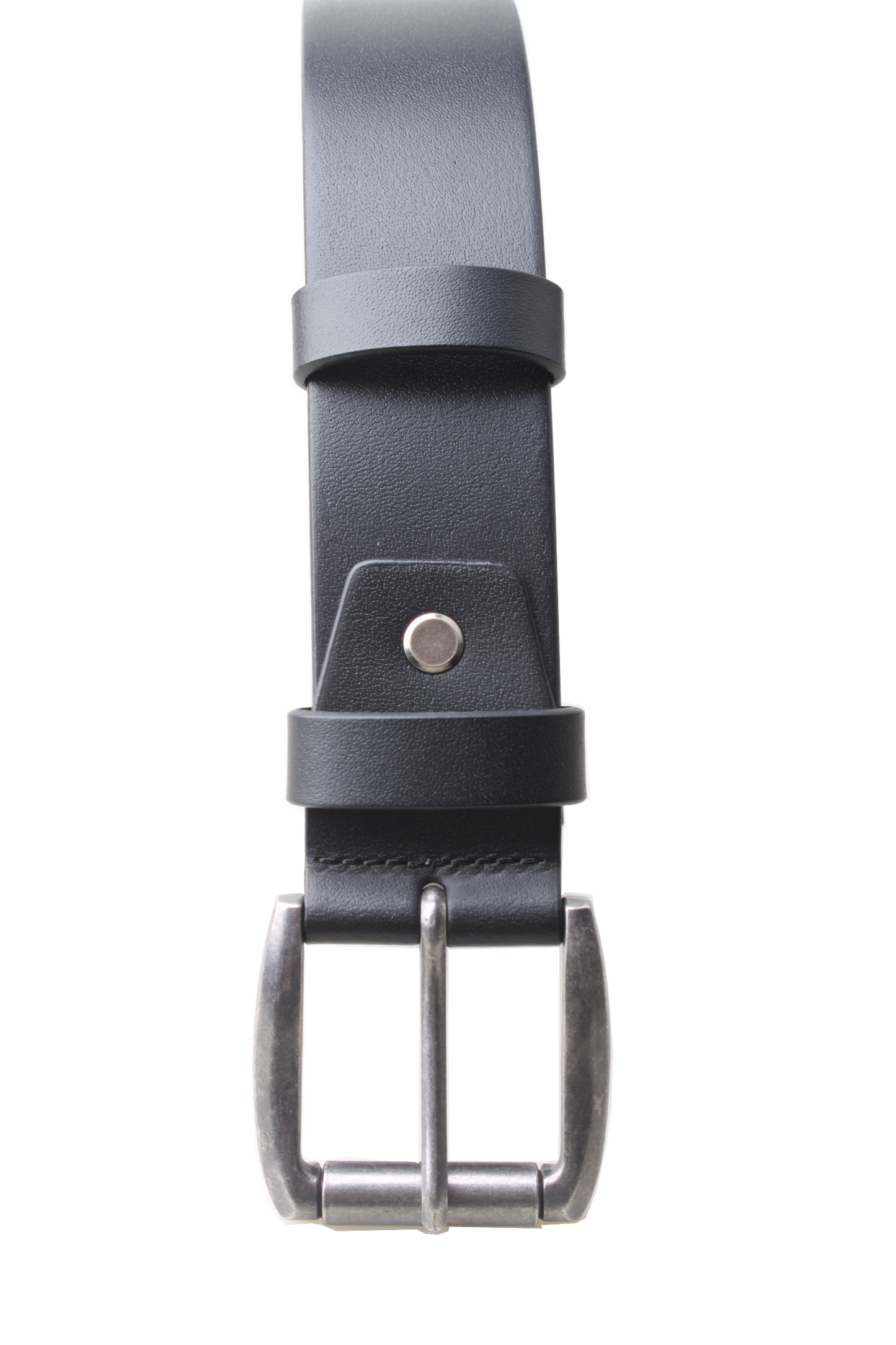 Nick Buffalo Leather Durable Solid Belt - BLACK - 4 CM