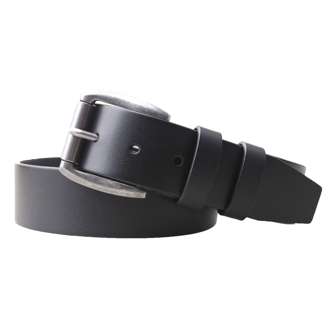 Nick Buffalo Leather Durable Solid Belt - BLACK - 4 CM