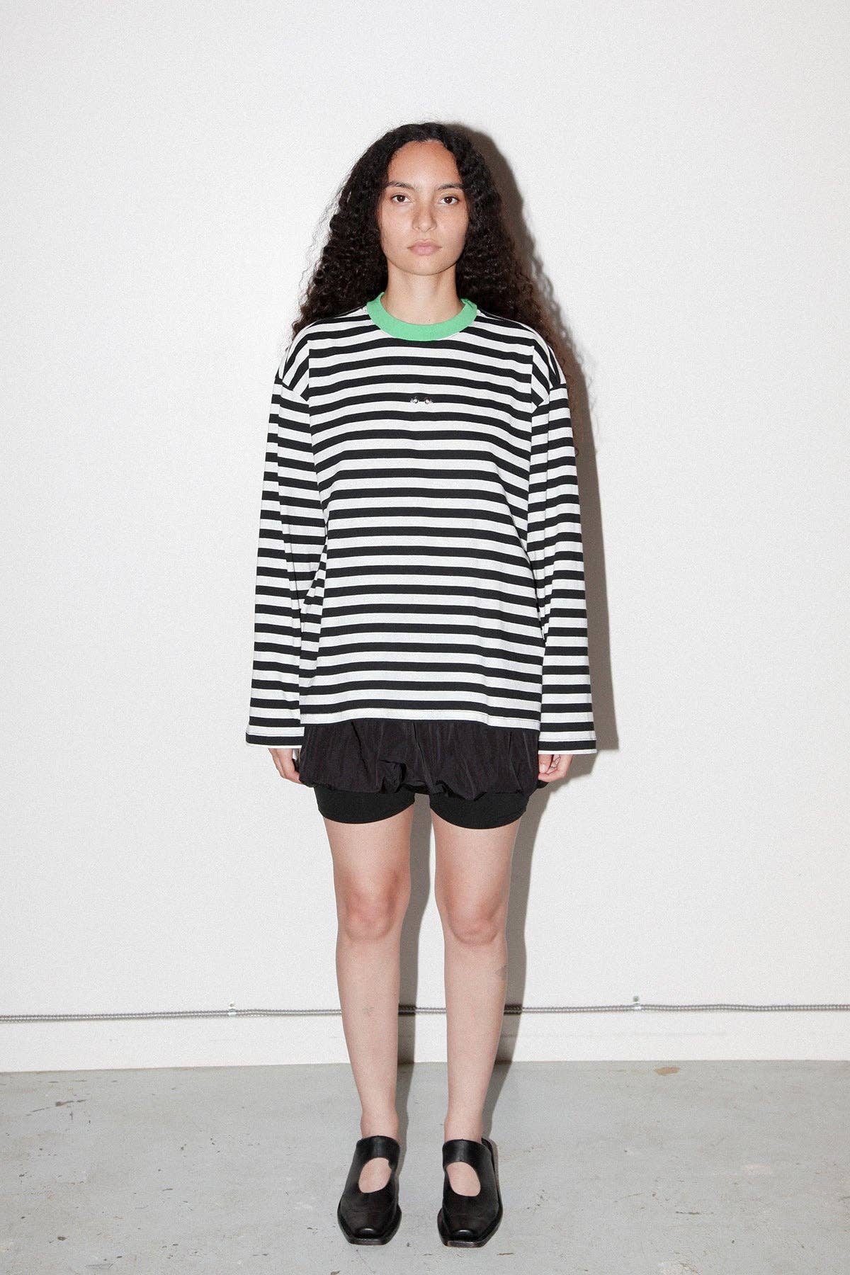 Striped Box Tee in Black & White