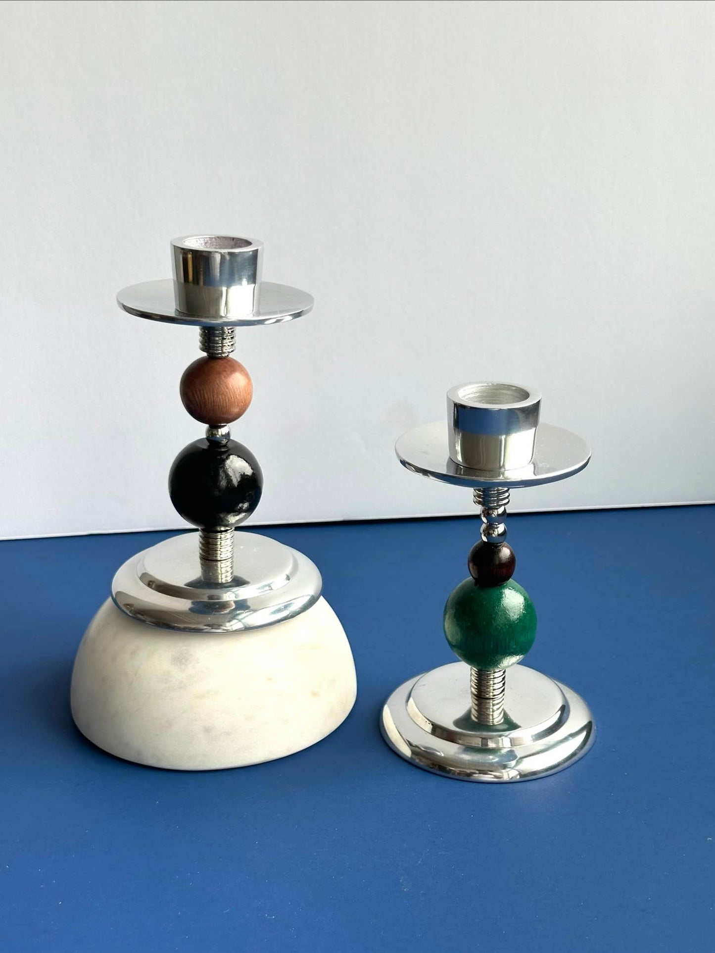 single Beaded Tapered Candle Holder