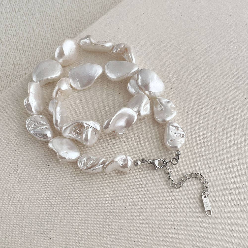 Elegant Irregular Baroque Pearl Choker Necklace MK2ZCEP6W6JNC288
