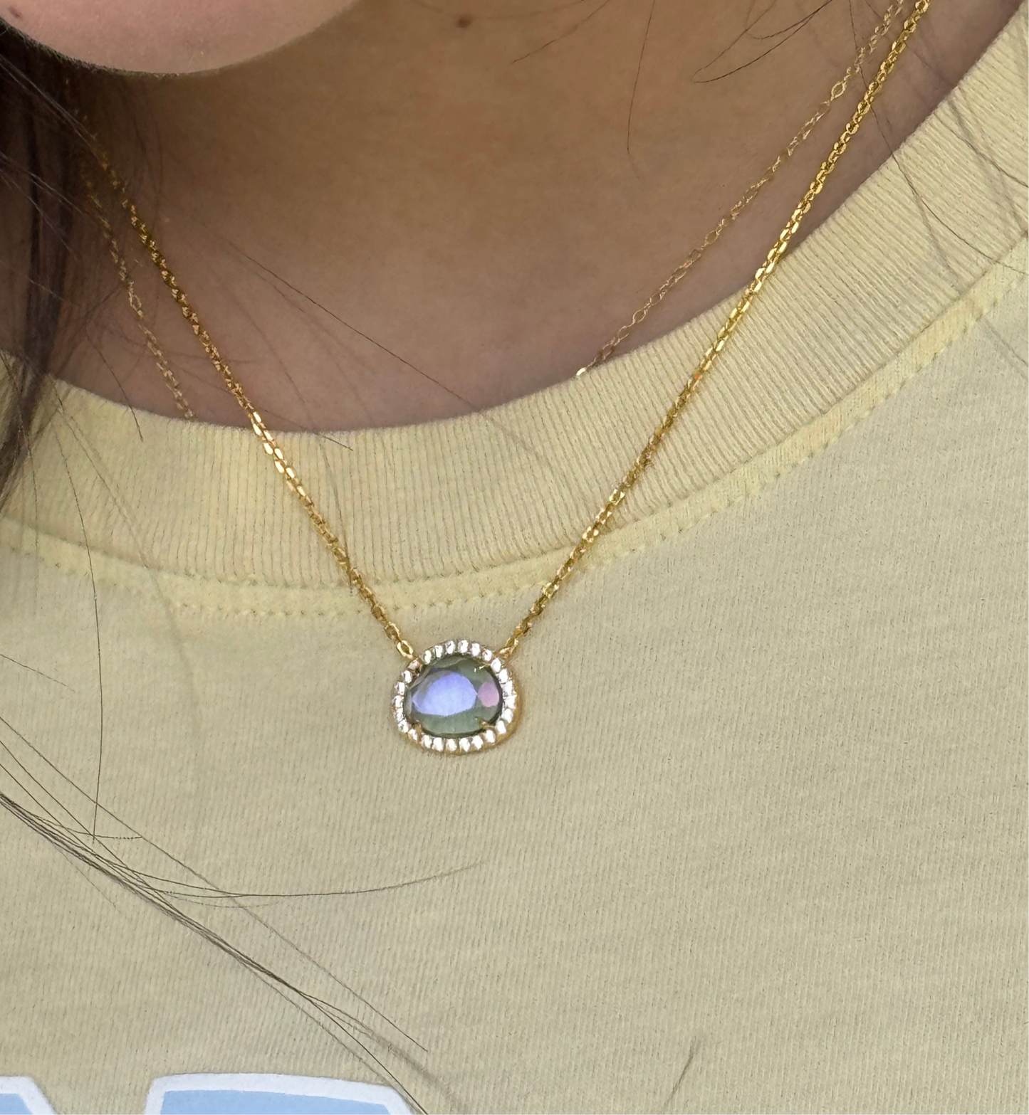 Skye Necklace - Rain Dichroic Glass