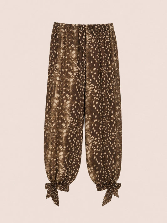 Bambi Noir Animal Print Balloon Pants