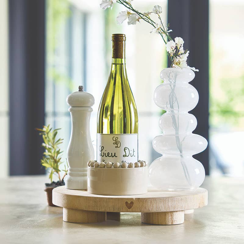 Organic Glass Vase - White Frost