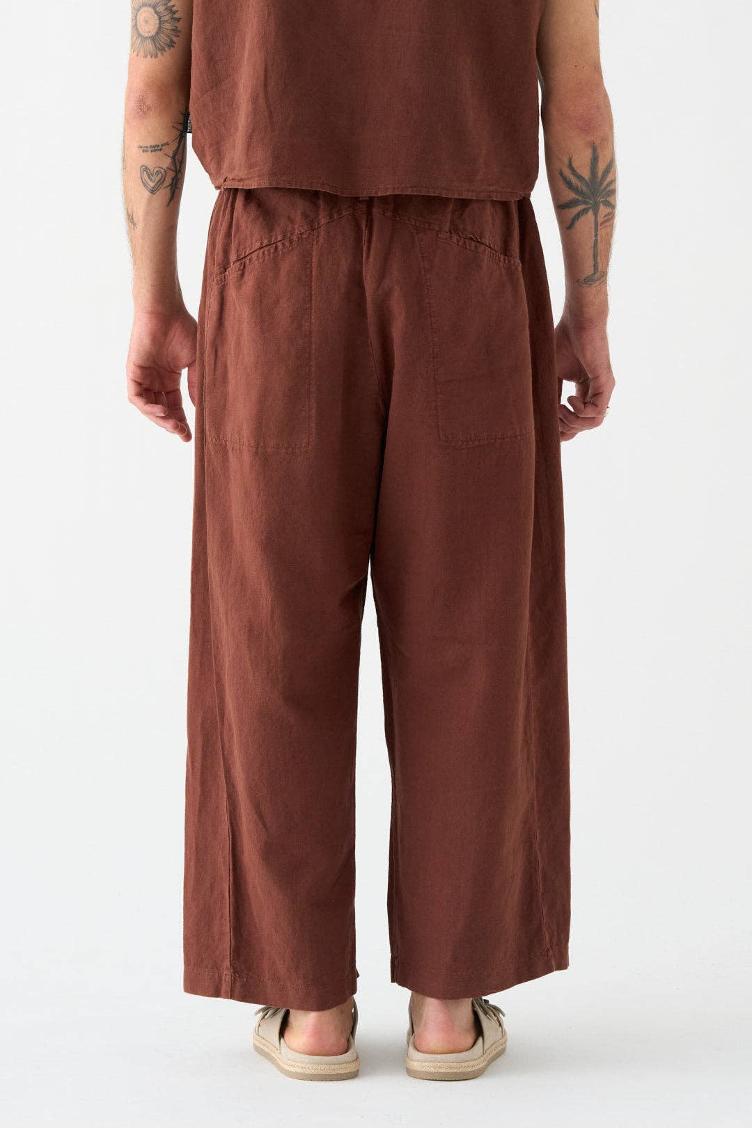Chocolate wide-leg trousers