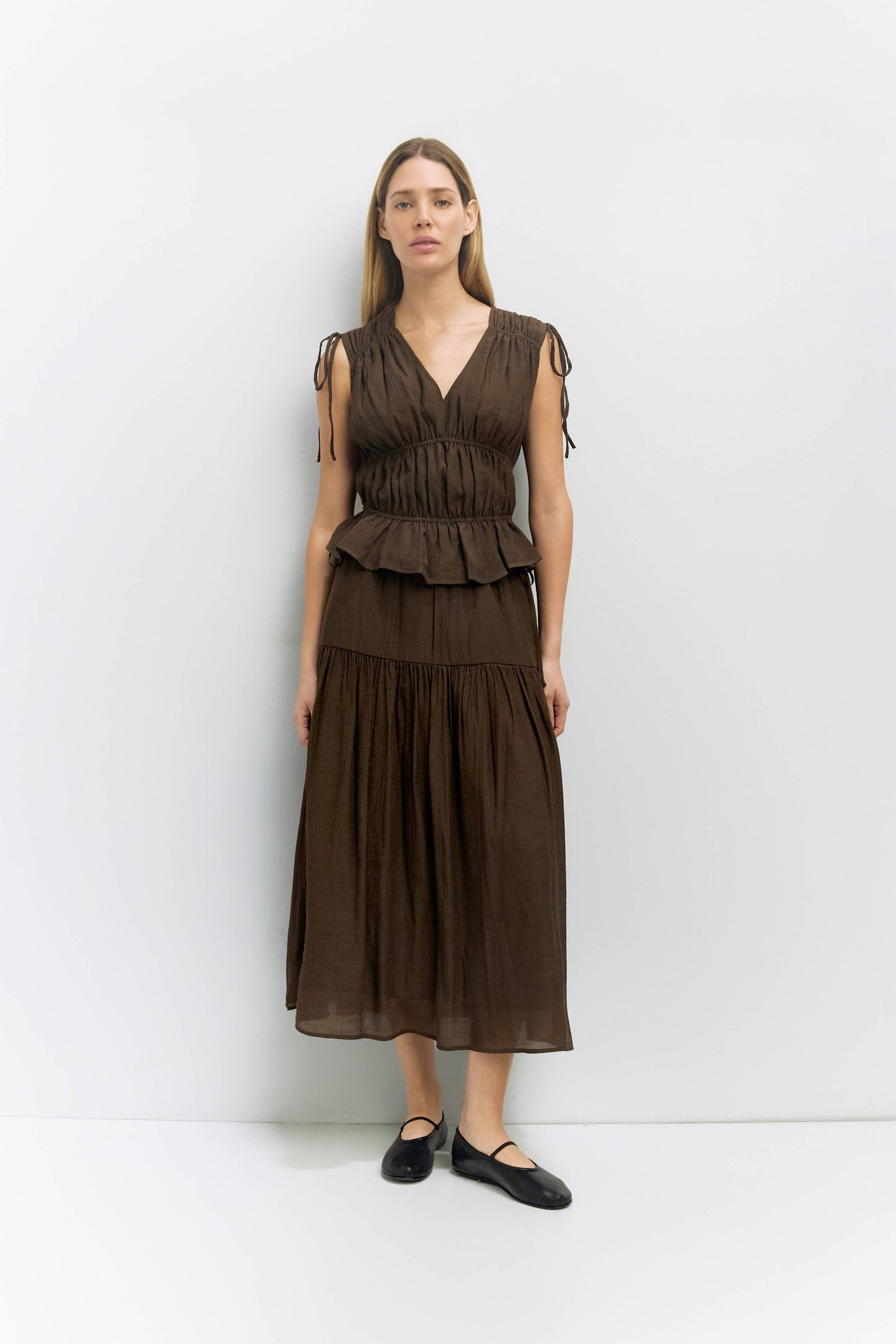 The Cleo Top | Gathered Sleeveless Blouse