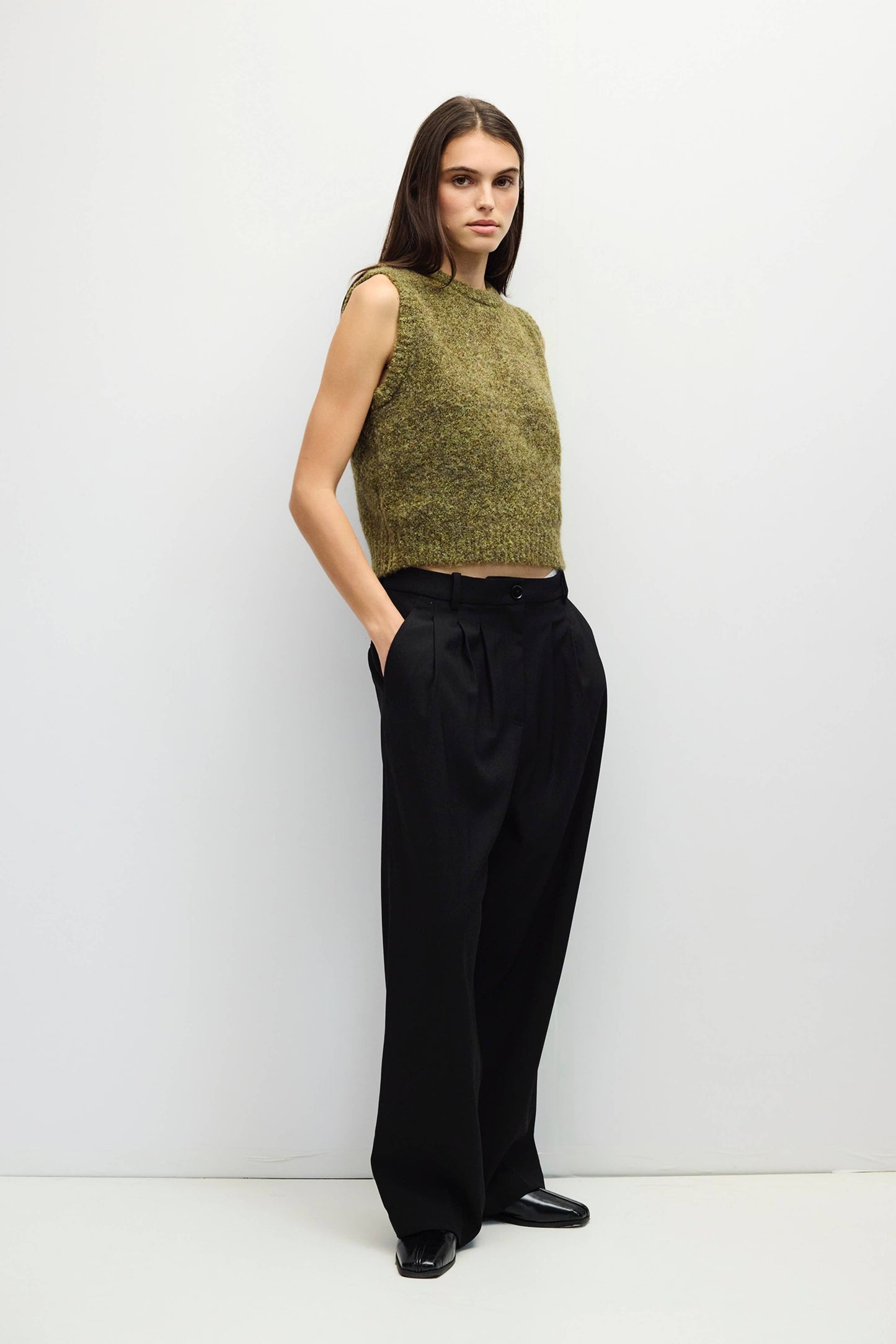 The Skyla Top | Boucle Knit Sweater Vest