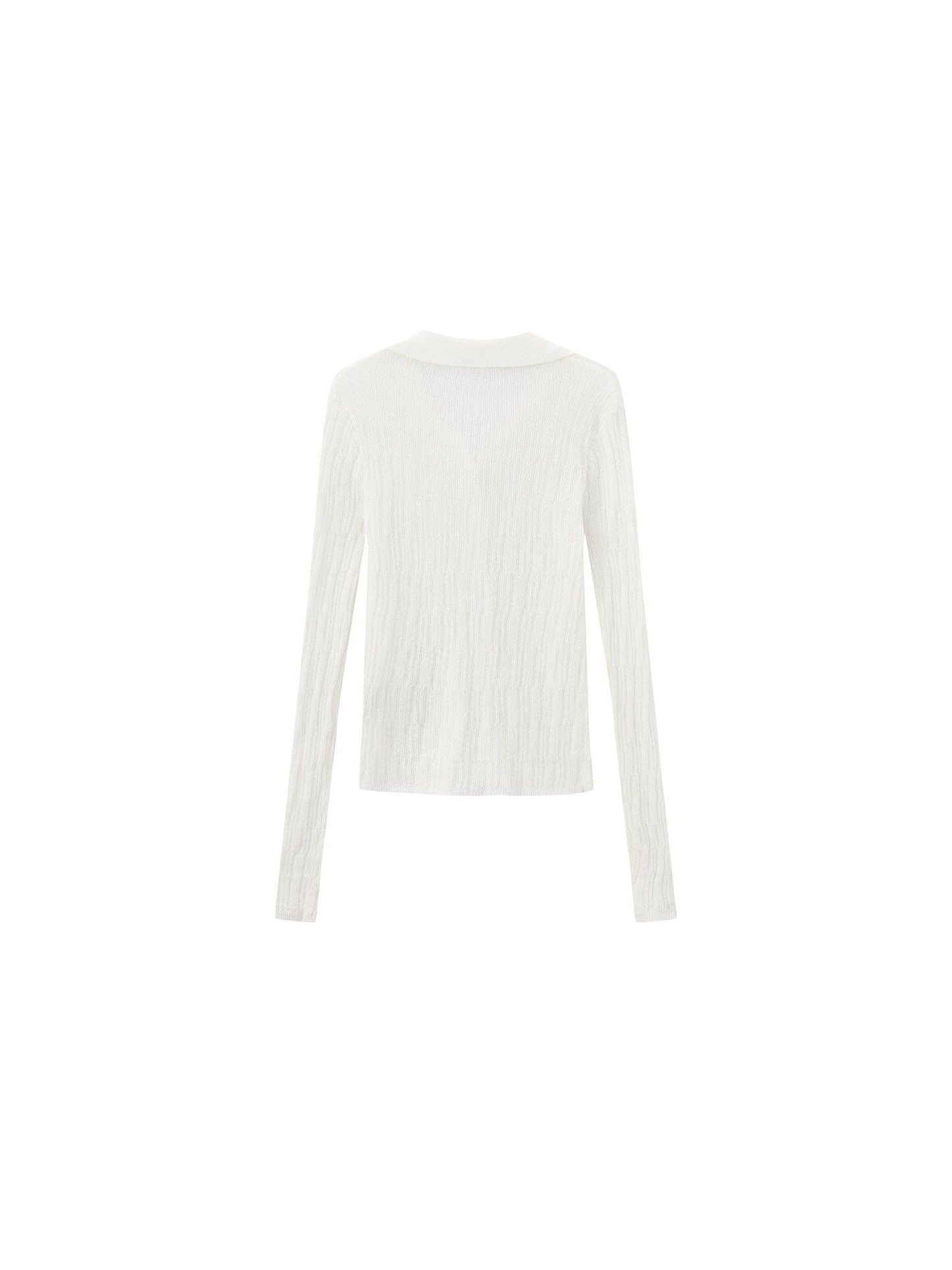 CUBIC Linen Collared Long-Sleeved Knit Sweater