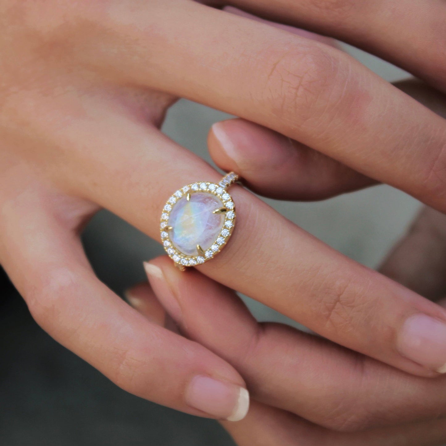 Skye Moonstone Ring - 14k Gold Vermeil