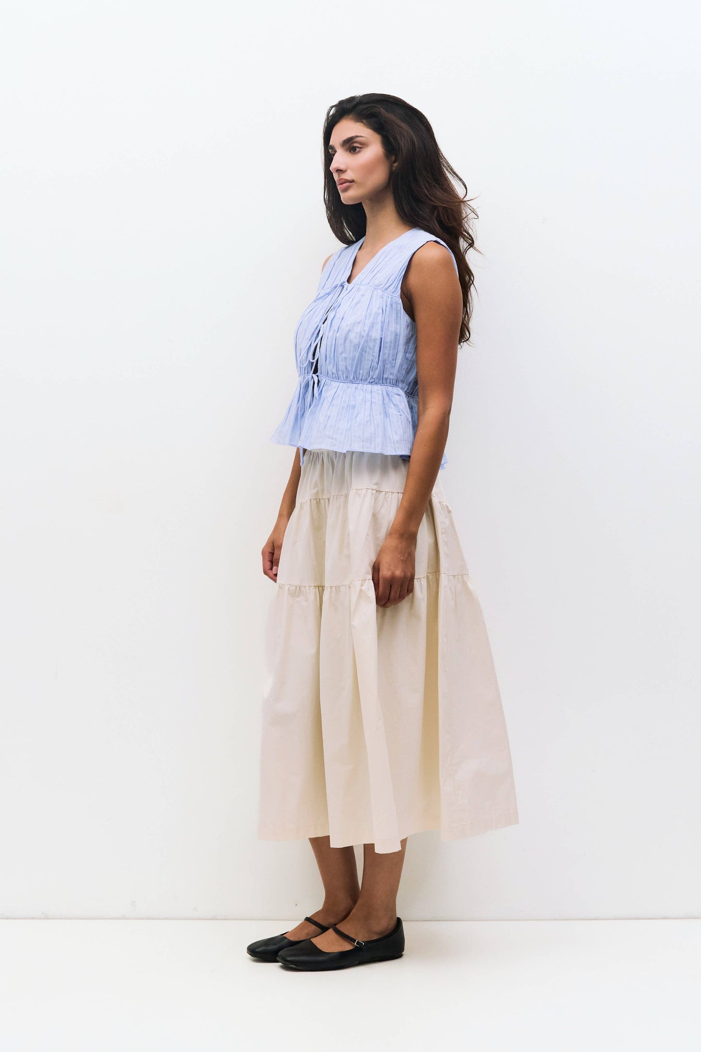 The Dunst Top | Ruche Tie-Front Top