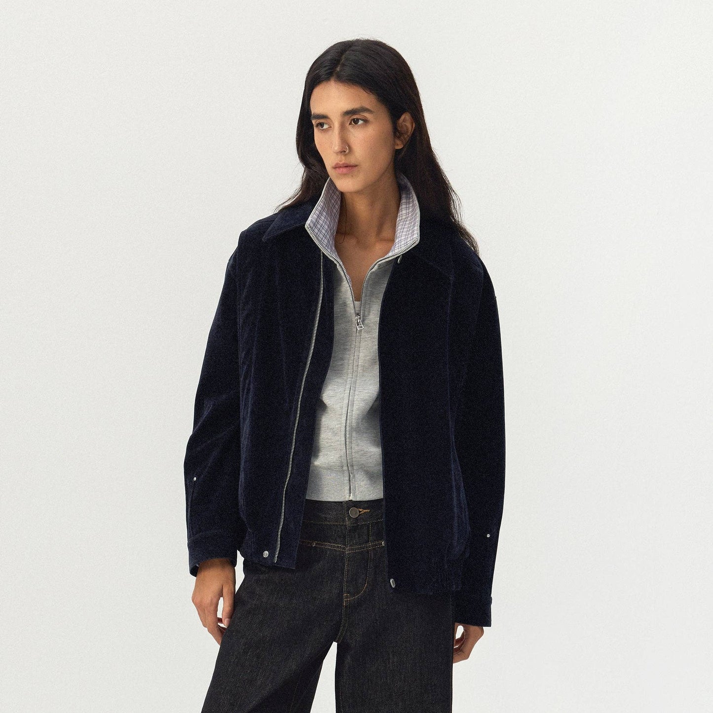 CUBIC Relaxed Zip-Up Blouson Jacket