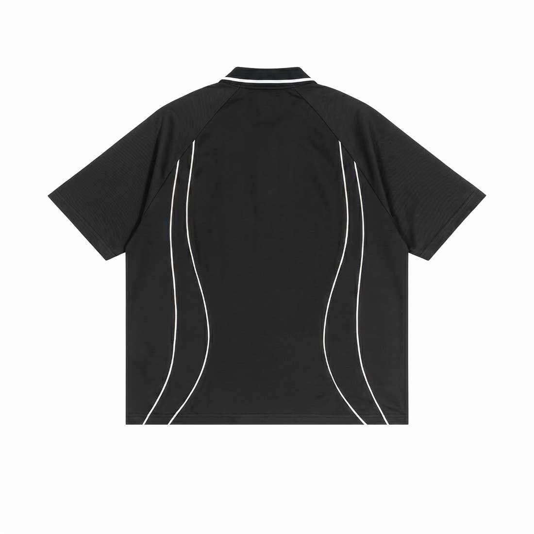 Men's Street Boxy Contrast Piping Short Sleeve Cotton Polo