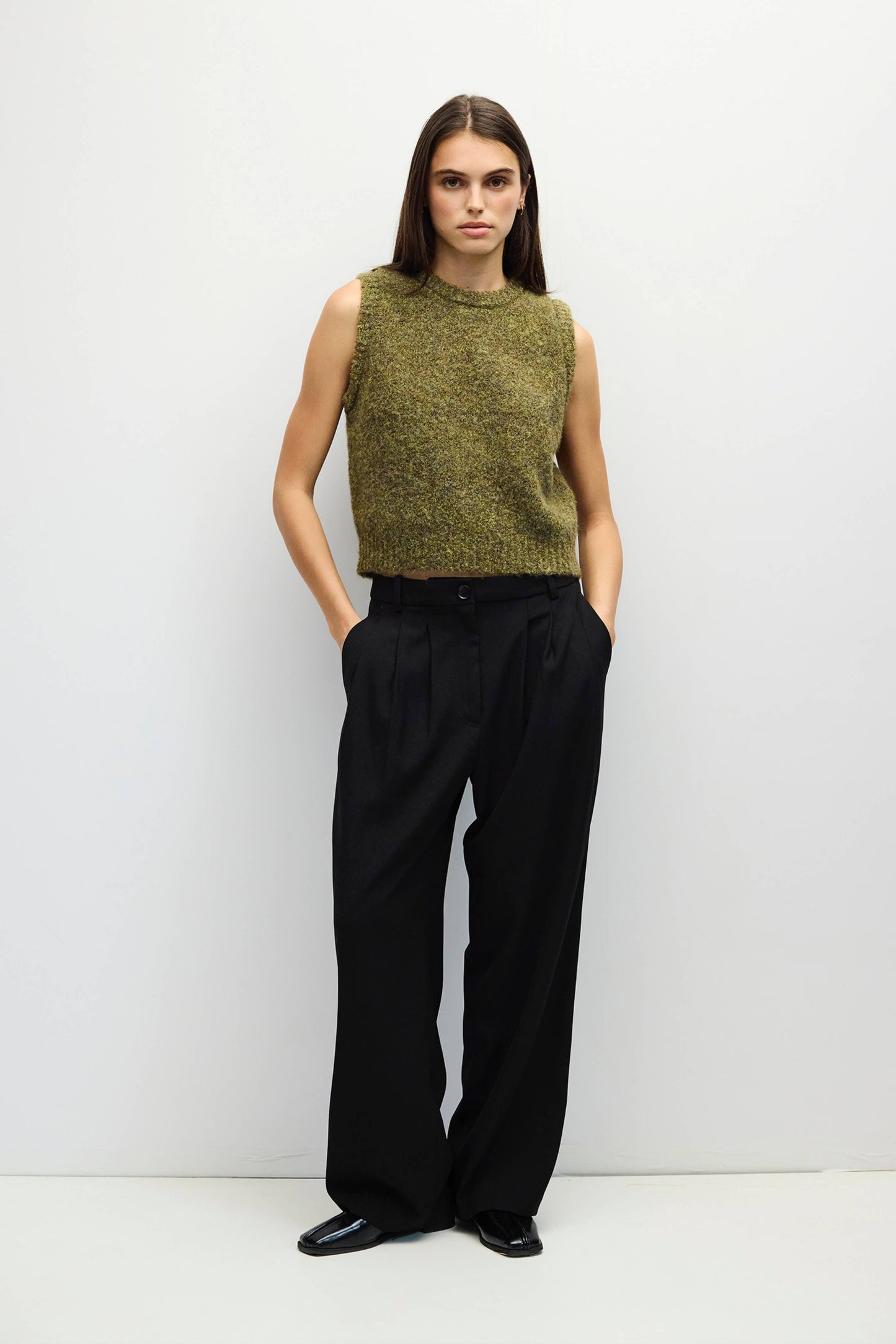 The Skyla Top | Boucle Knit Sweater Vest