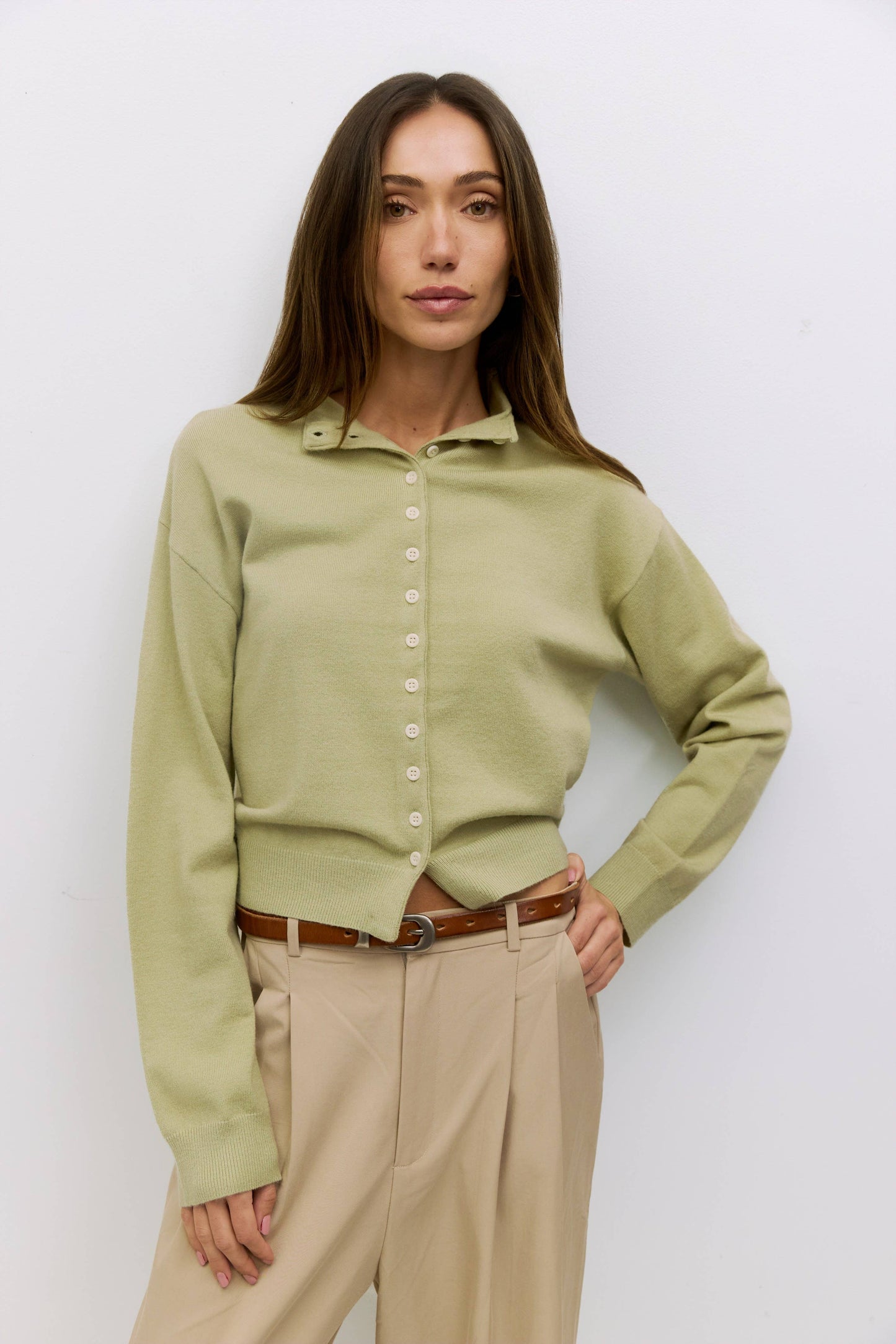 The Brooks Cardigan | High Neck Cardigan