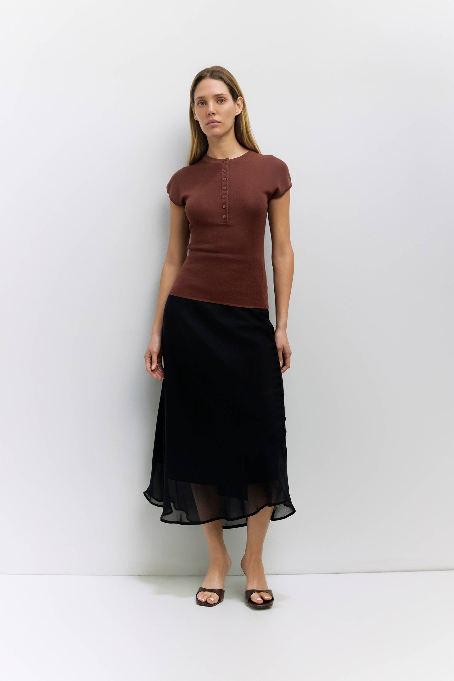 The Sharon Top | Half Button Knit Top