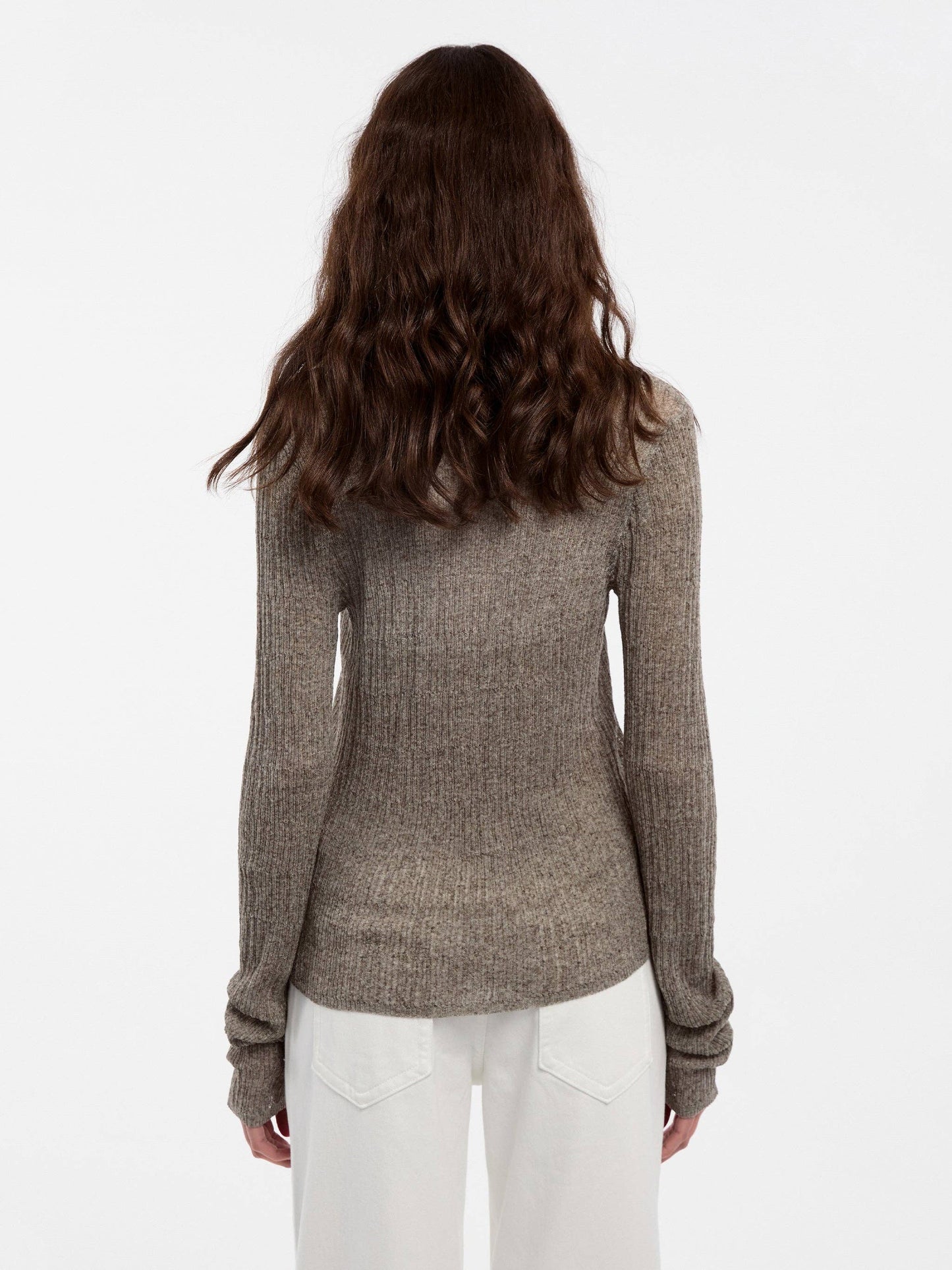 CUBIC Linen Collared Long-Sleeved Knit Sweater