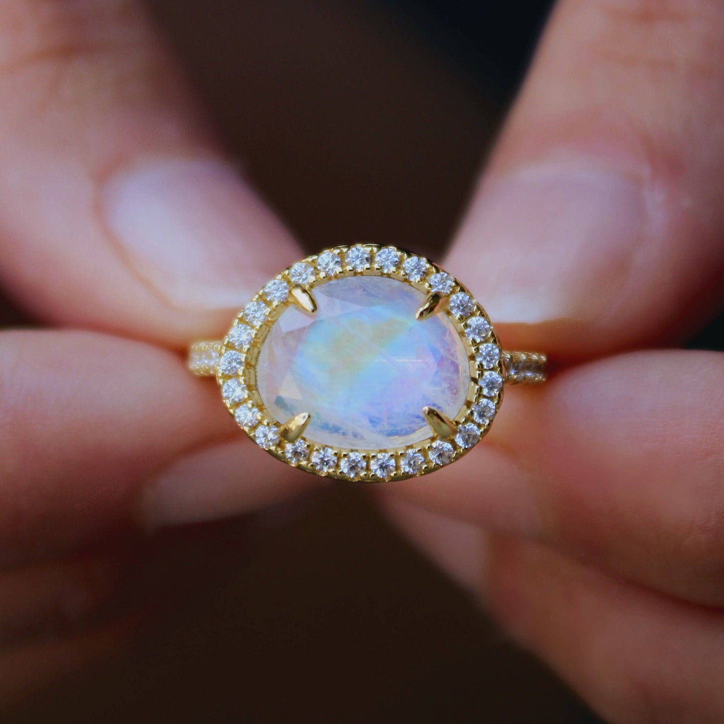 Skye Moonstone Ring - 14k Gold Vermeil