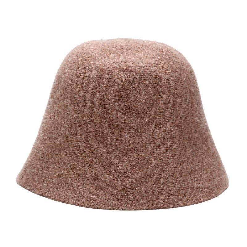 Minimalist Solid Color Wool Bucket Hat 6W6HAT673