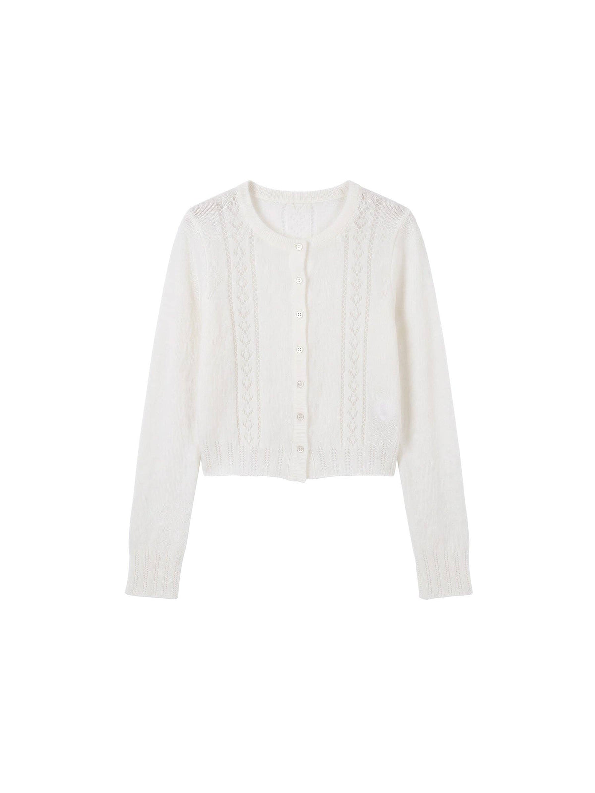 CUBIC Mohair Blend Pointelle Cardigan
