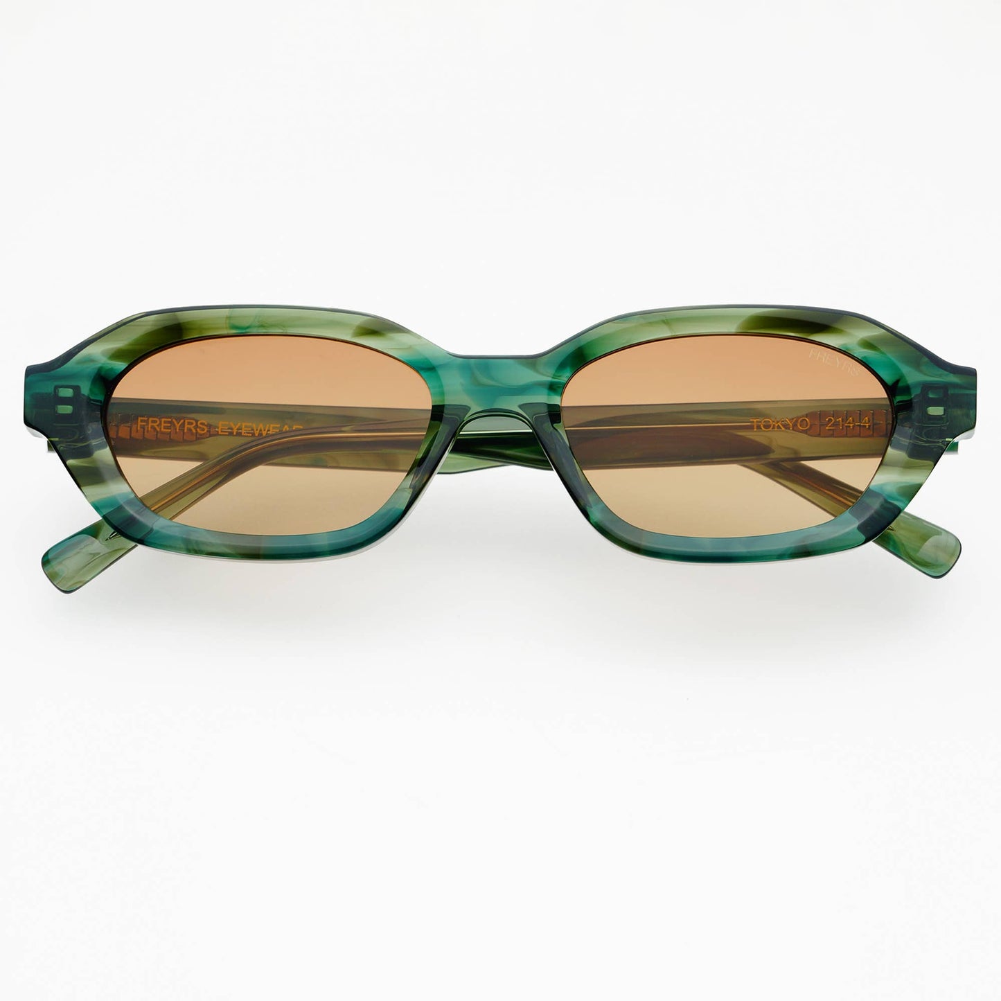 green Tokyo Acetate Unisex Rectangular Sunglasses