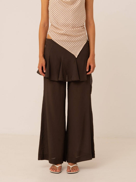 Pisco Flared Pants With Wrapped Skirt Details