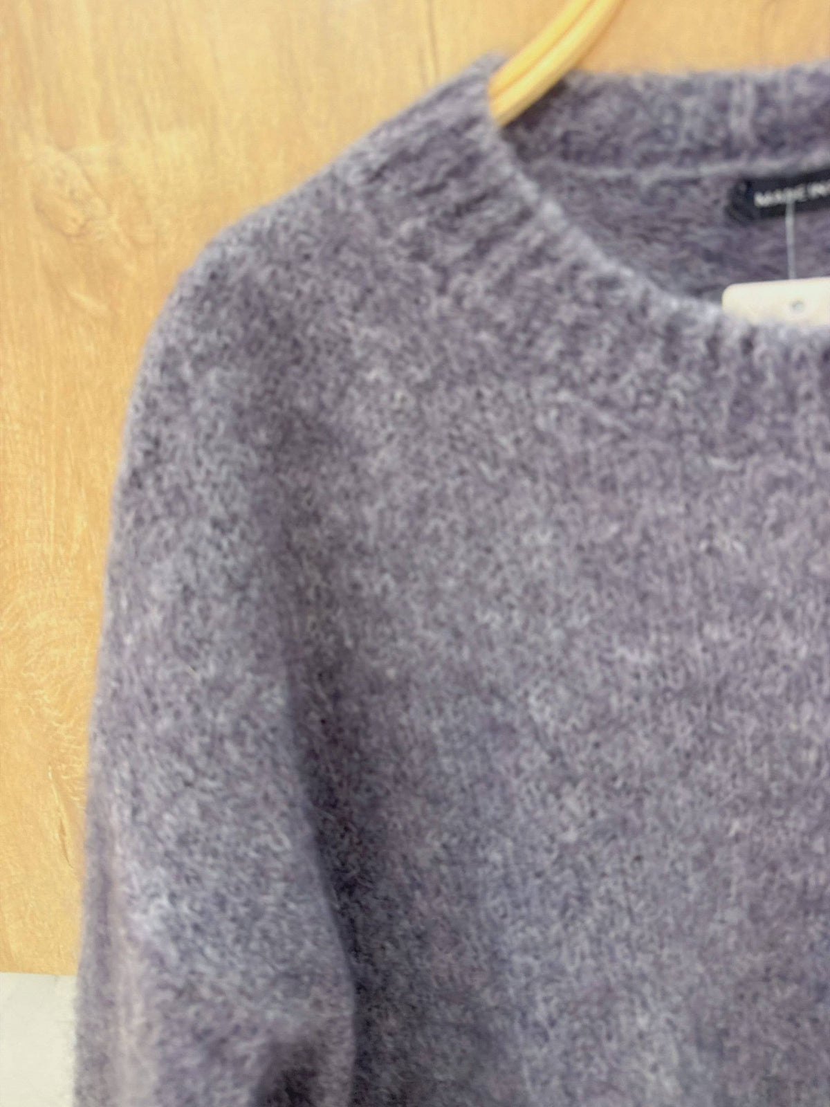 Round-neck pullover in kid mohair & wool - Made in Italy