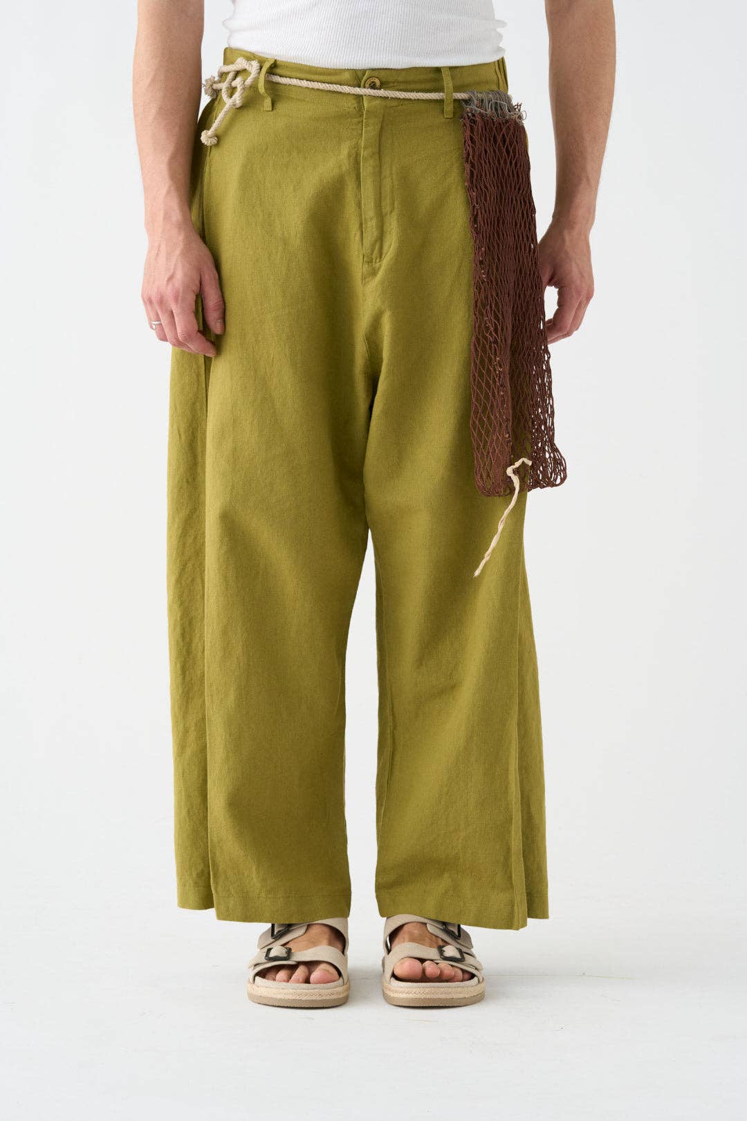 Pistachio wide-leg trousers