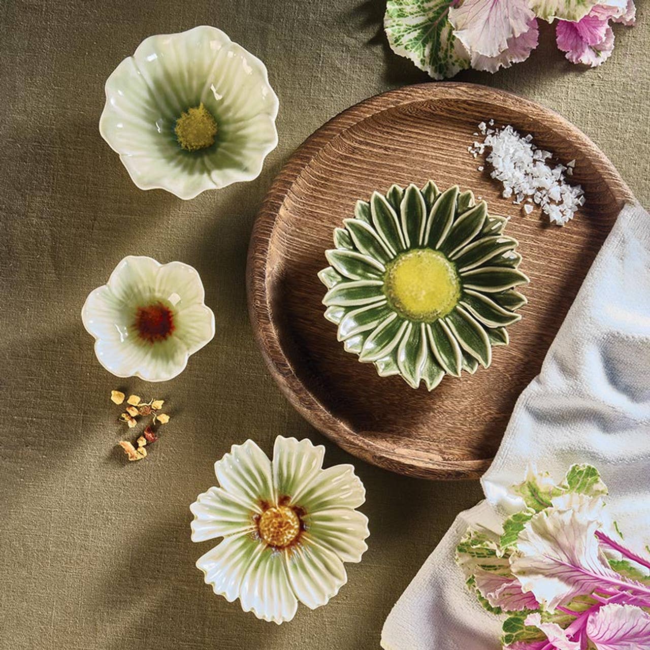 Emerald Sunflower Plate
