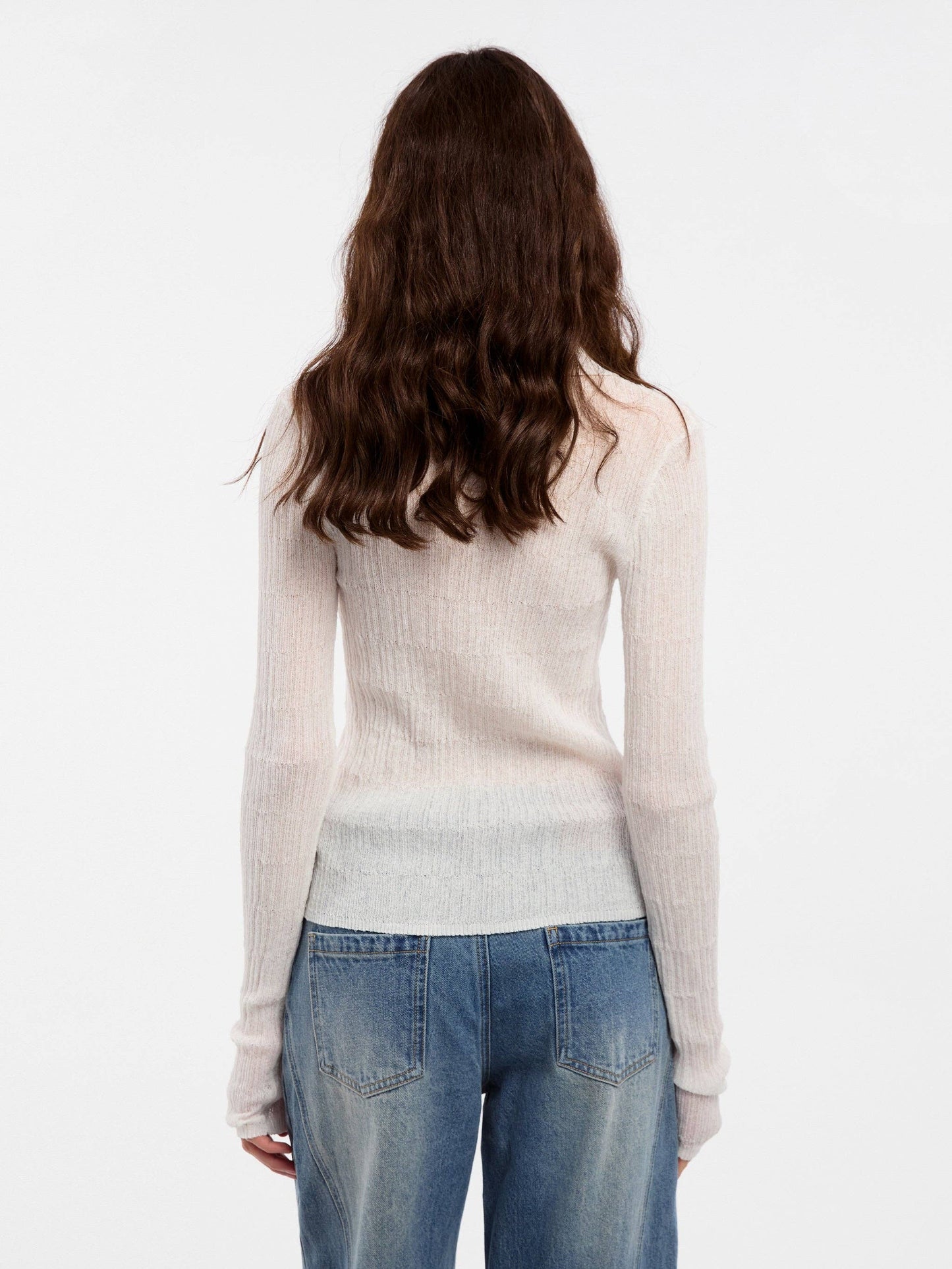 CUBIC Linen Collared Long-Sleeved Knit Sweater