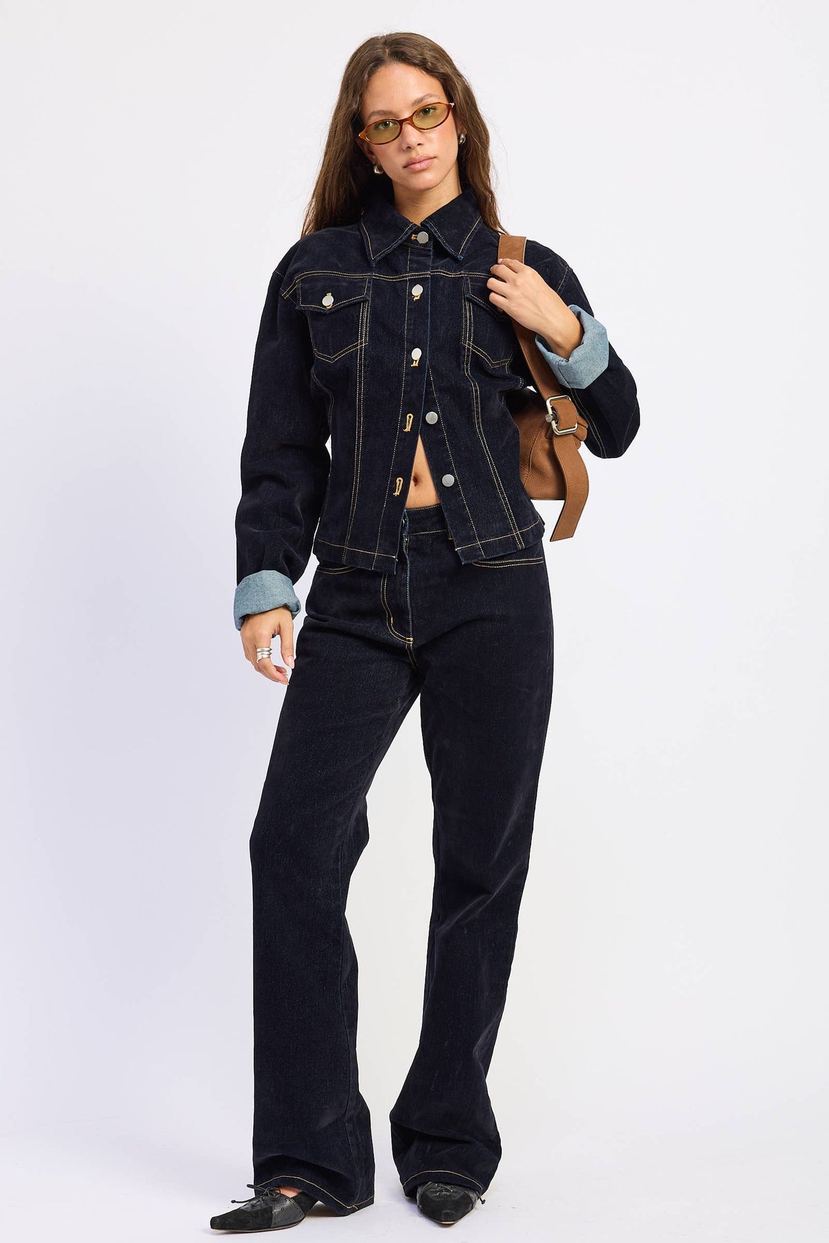 BUTTON UP LONG SLEEVE DENIM JACKET