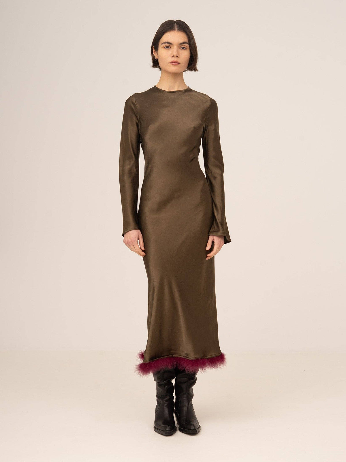 Vestido de Plumas Marrón de Elfo
